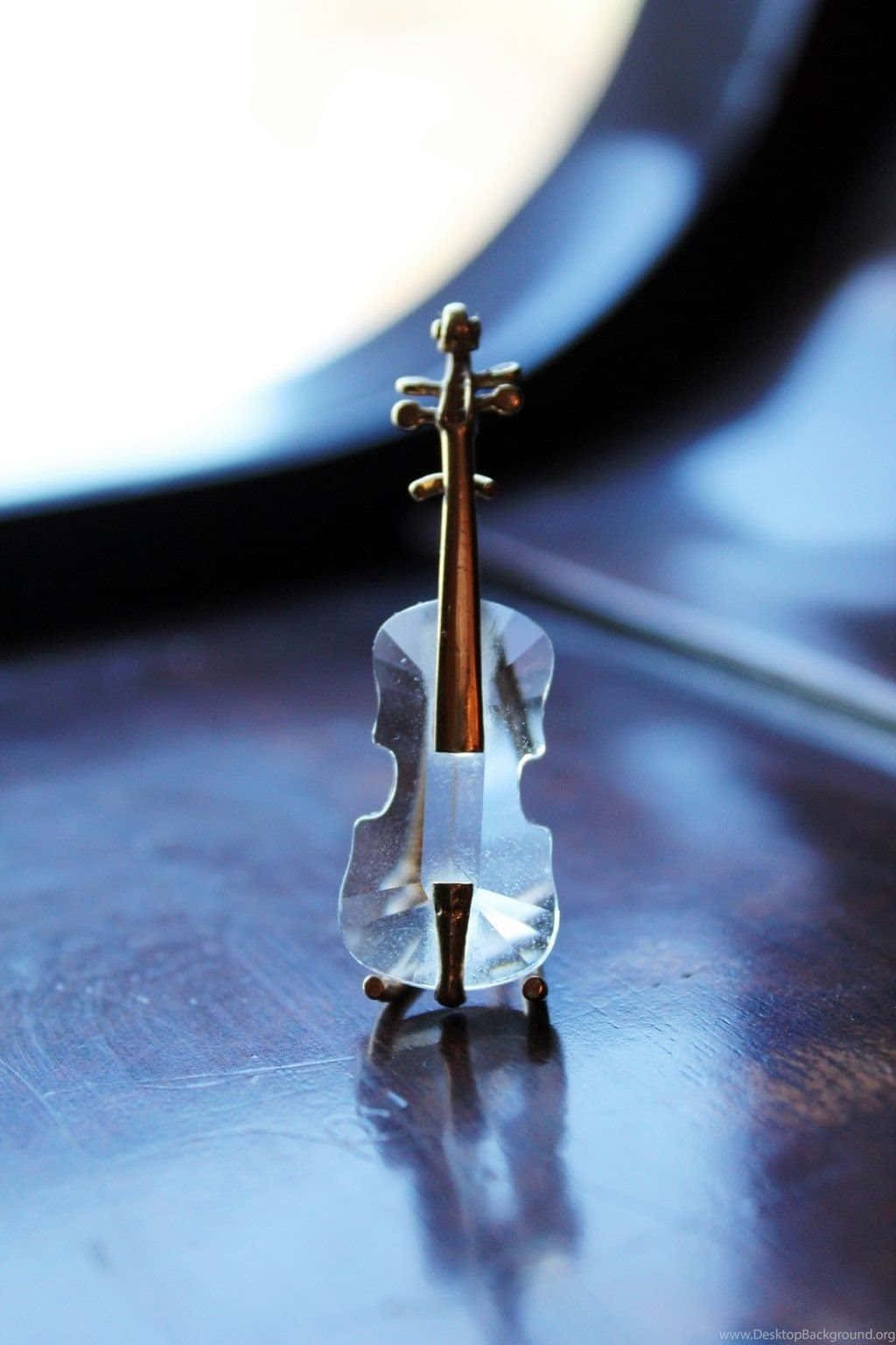 Miniature Glass And Gold Violin