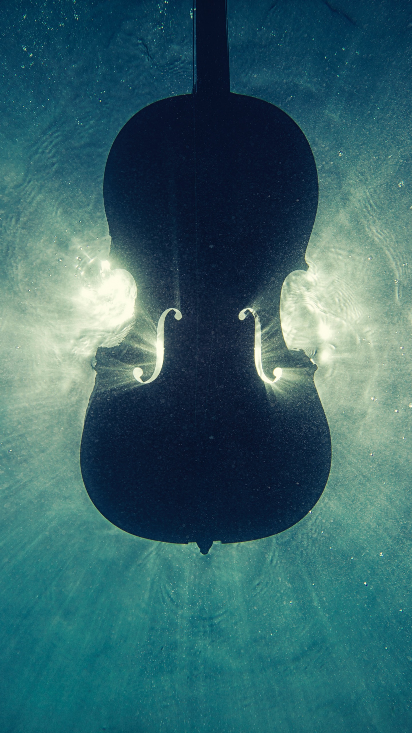 Violin Wallpaper 4K, Underwater, Sea
