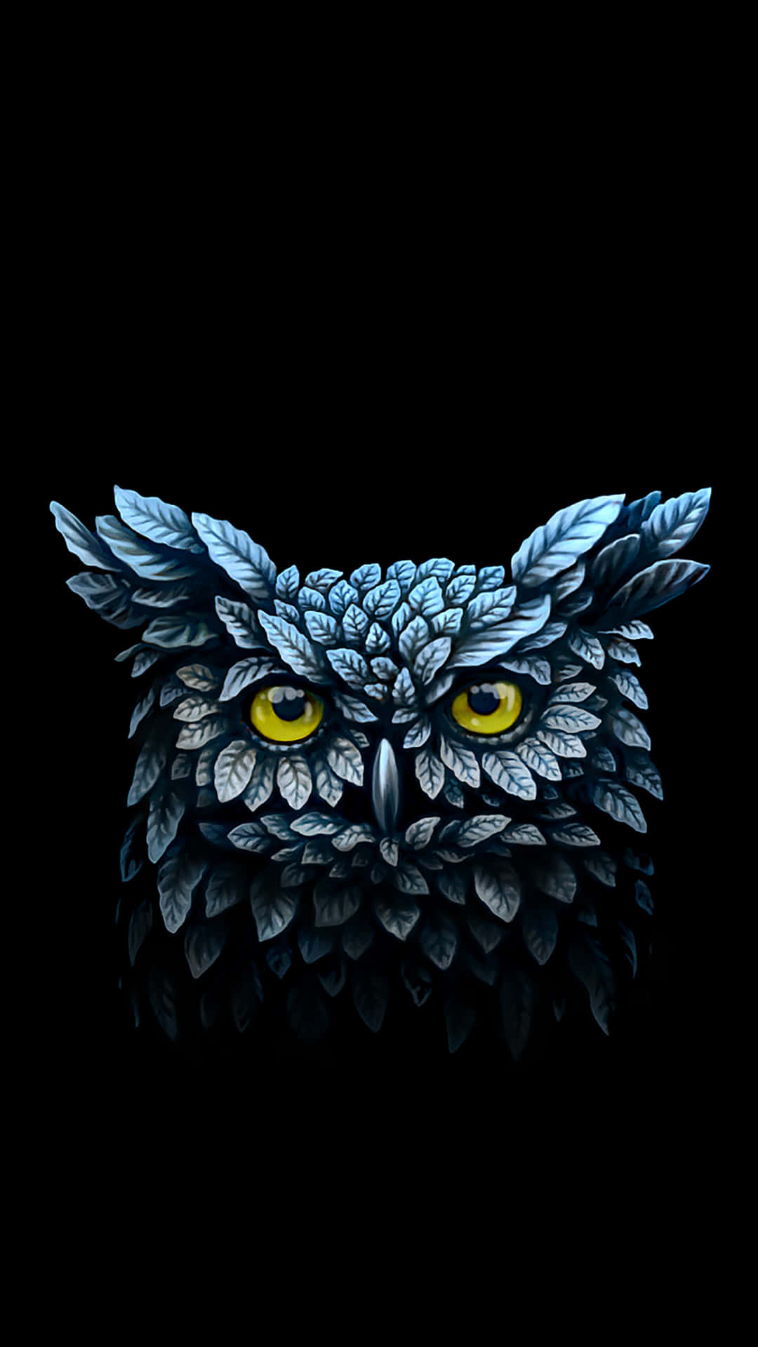 Download Blue Leaves Owl Phone Digital