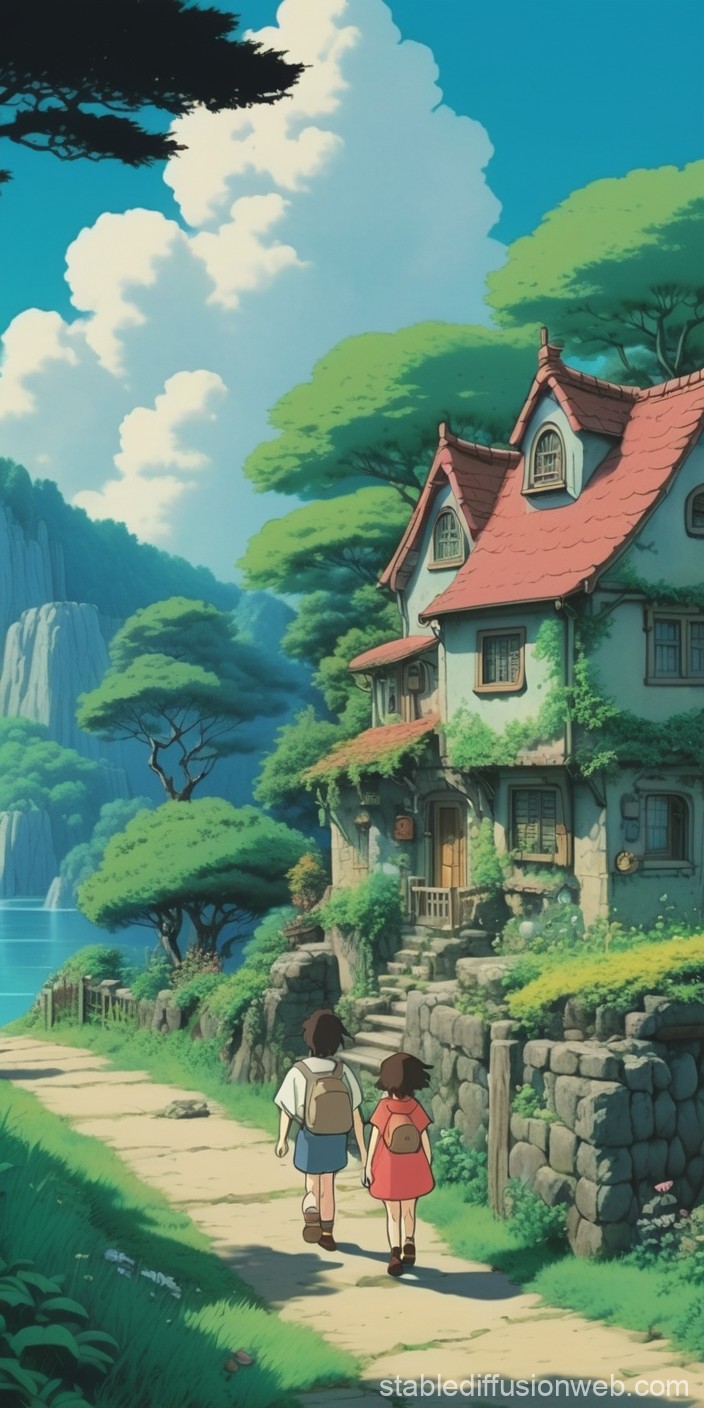 Ghibli Phone Wallpaper. Stable