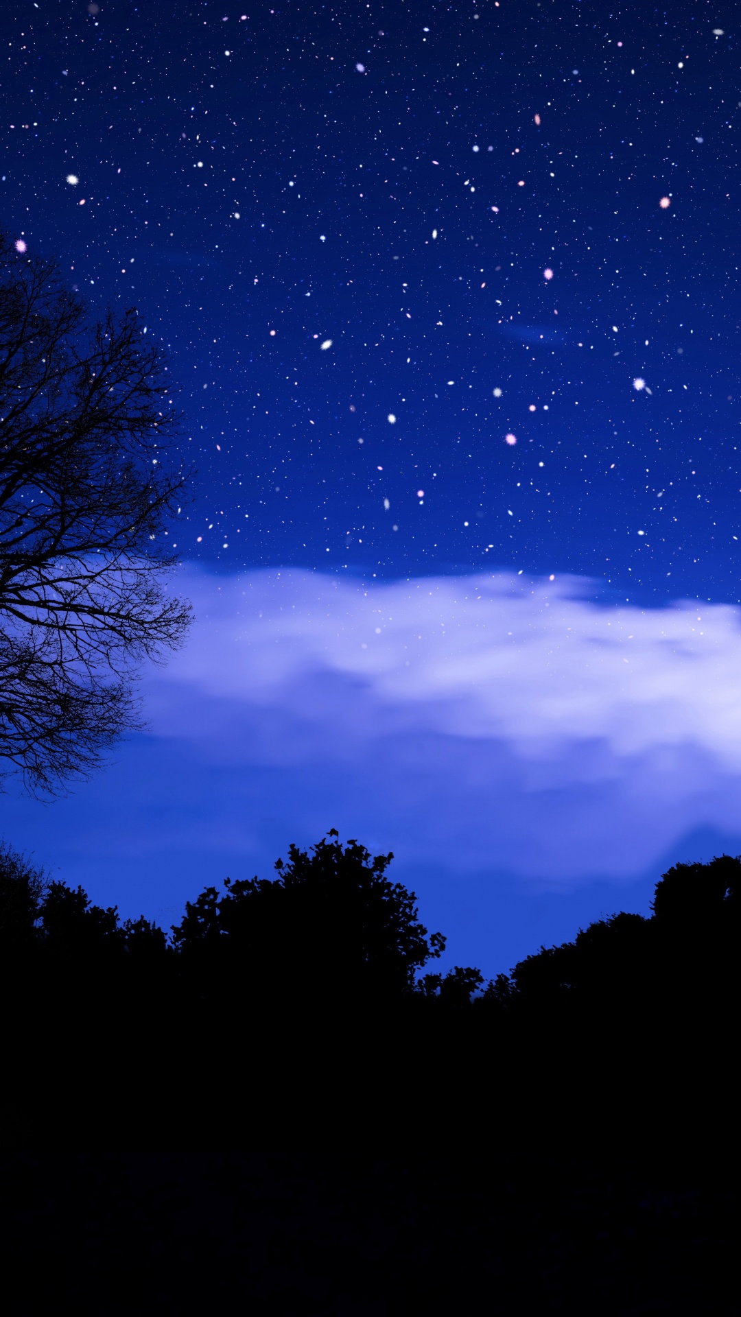 Stars in sky Wallpaper 4K, Dark blue