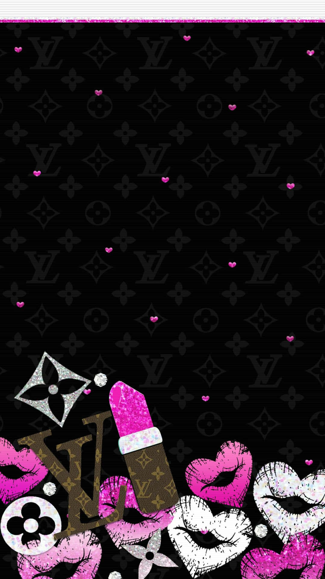 Louis Vuitton Wallpaper With Pink Lips
