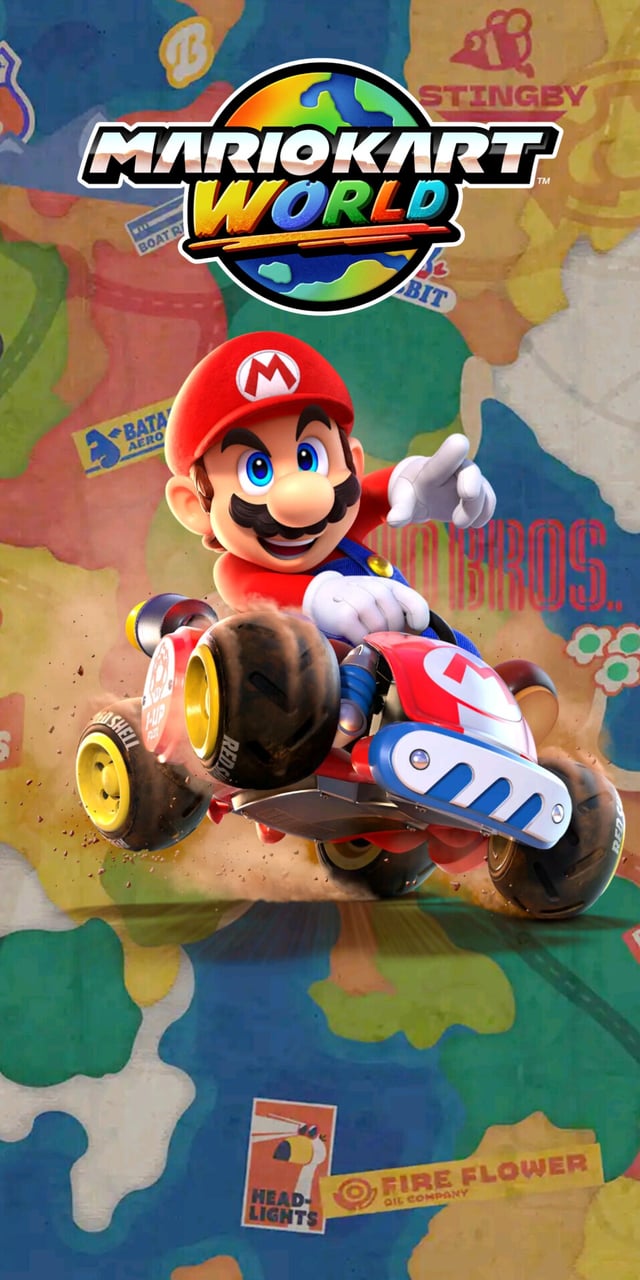 Made a phone wallpaper for Mario Mart