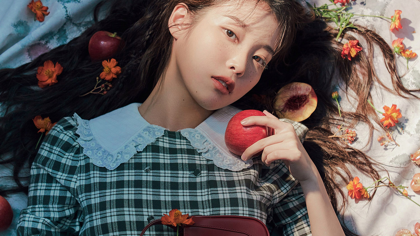 Iu Girl Kpop Apple Flower Cute