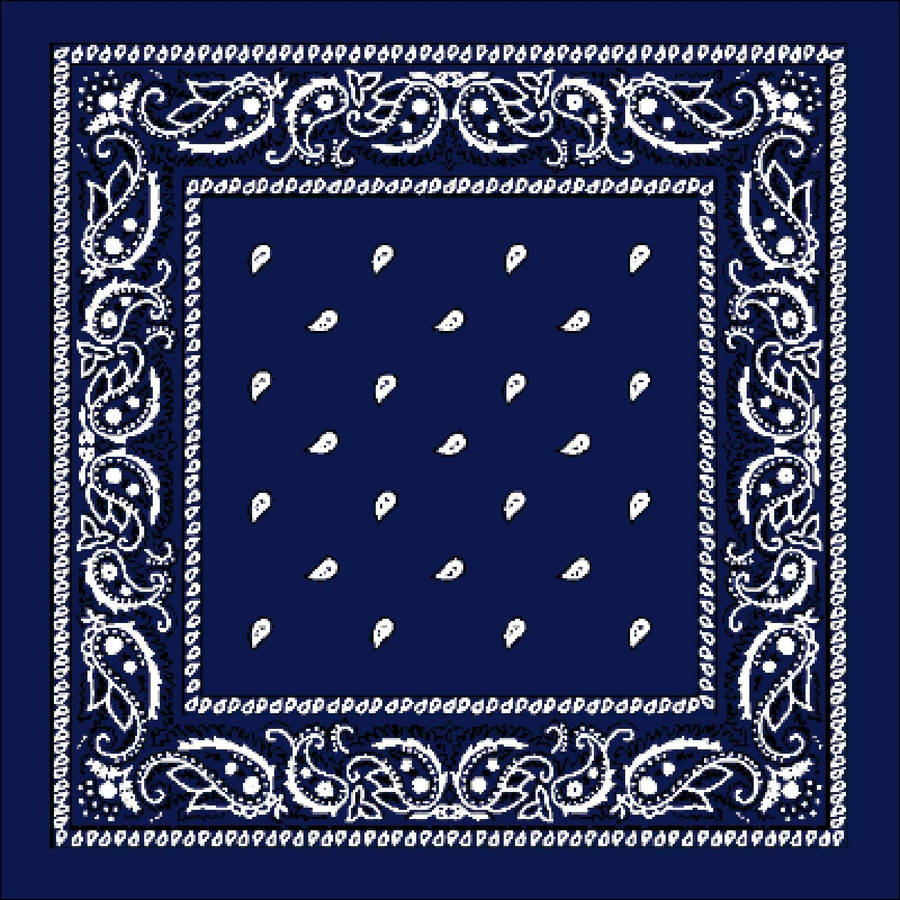 Vivid Blue Bandana With Intricate