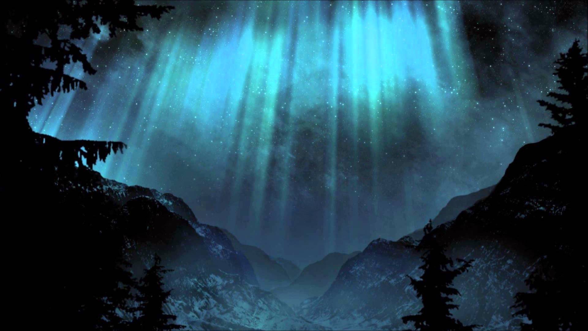 Wallpaper dark, light, aurora, black