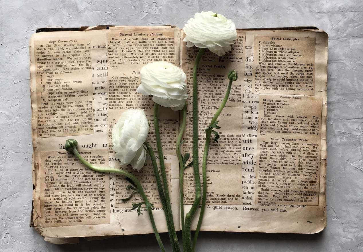 Download Vintage Book Flowers Still