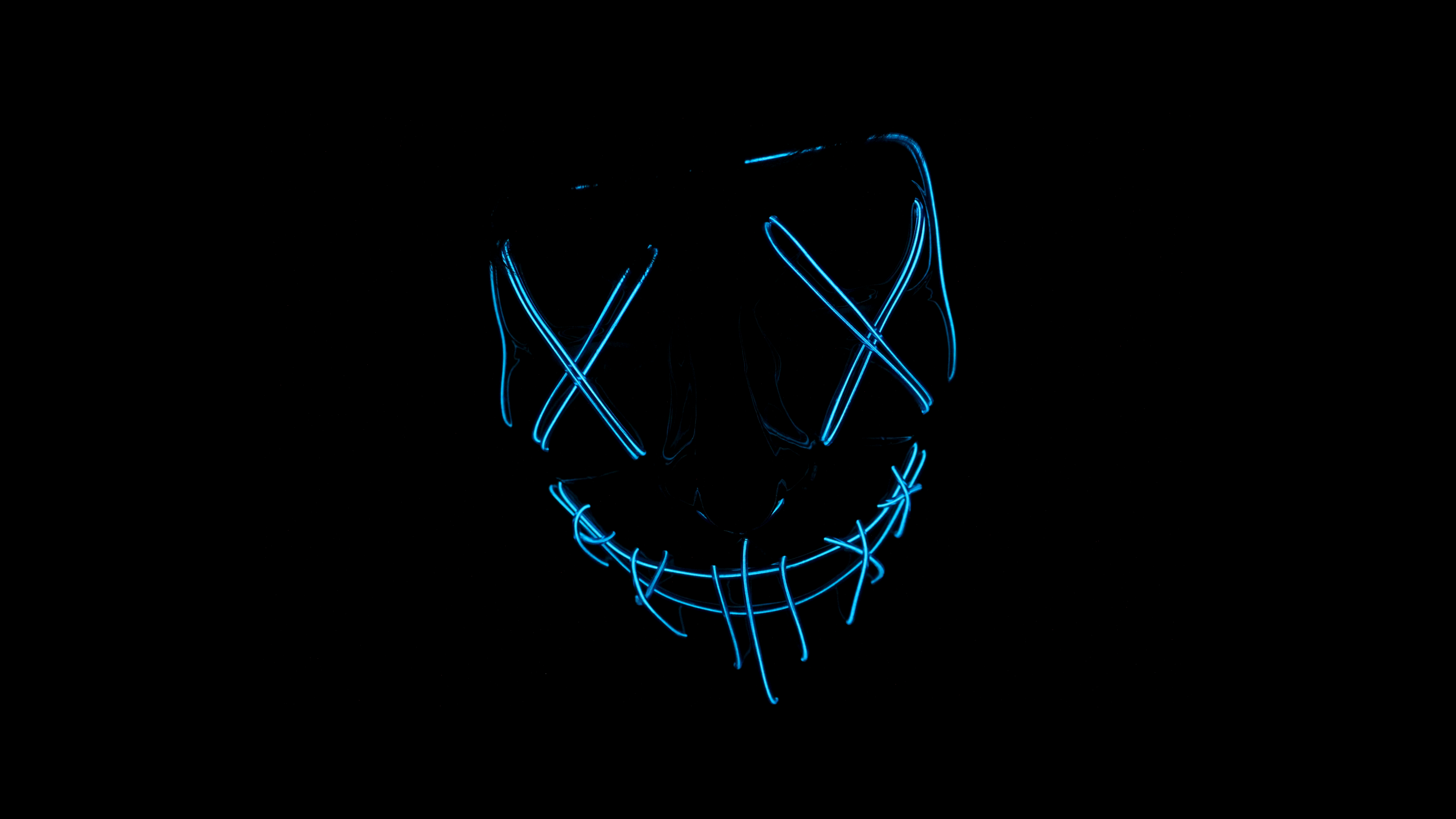 LED mask Wallpaper 4K, Glow in dark