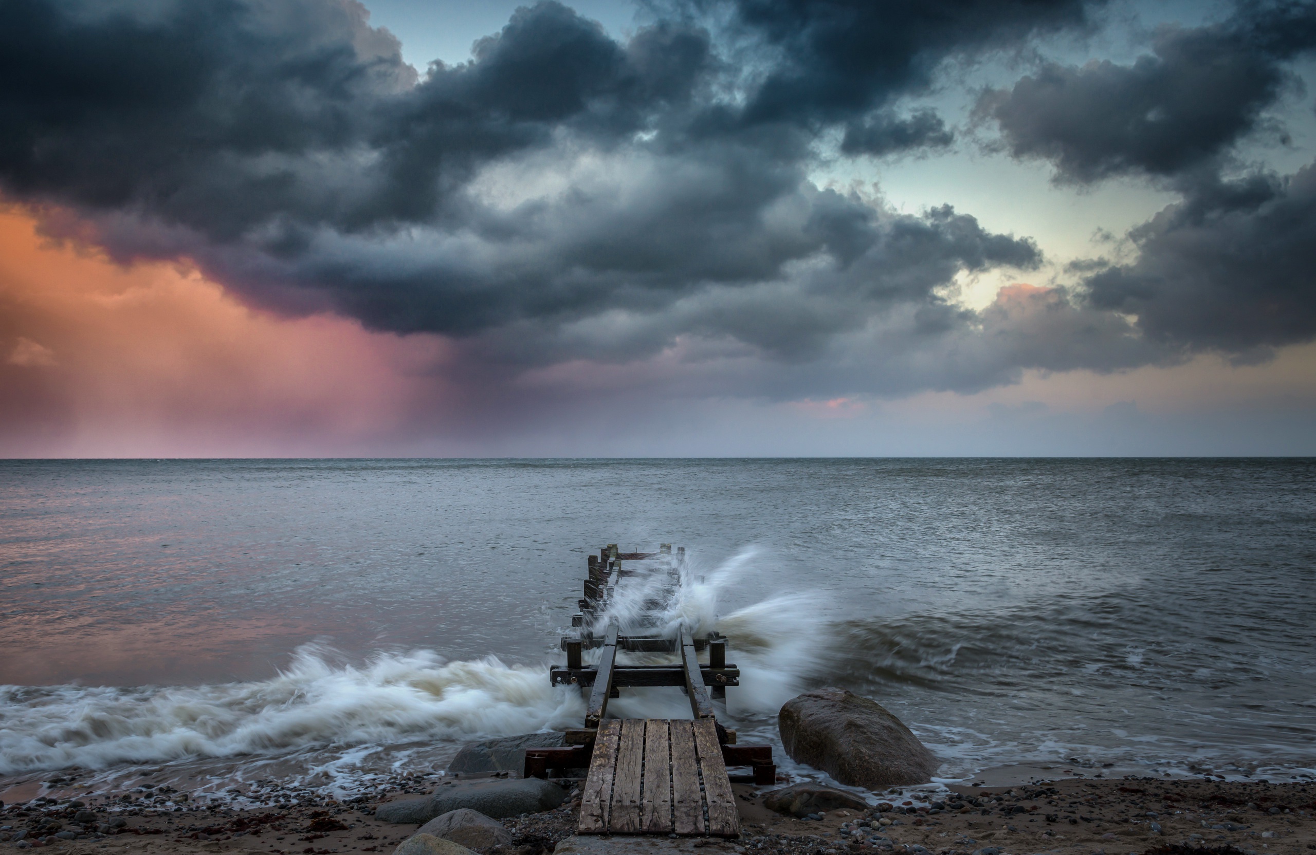 Wallpaper sea, bridge, nature, shore