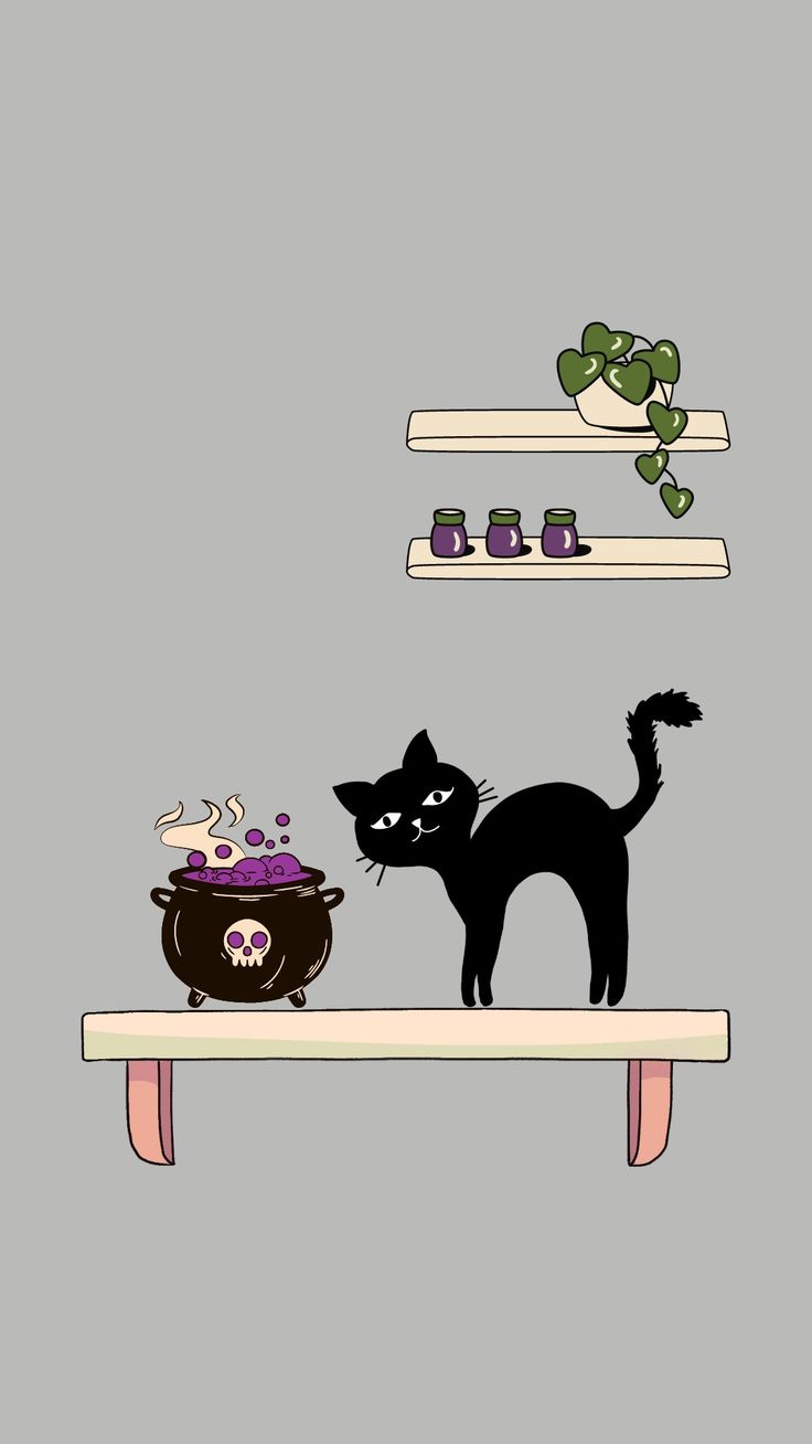 Free Halloween cat wallpaper