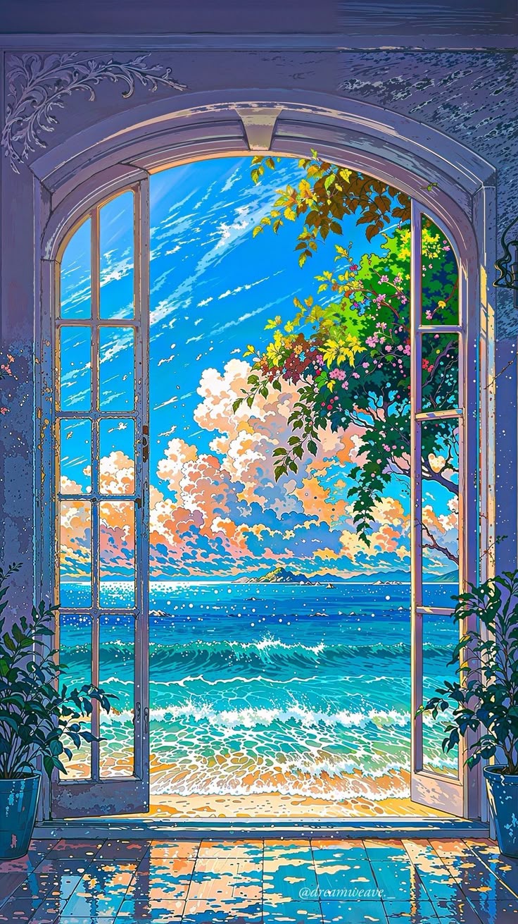 Anime scenery wallpaper, Dreamy art