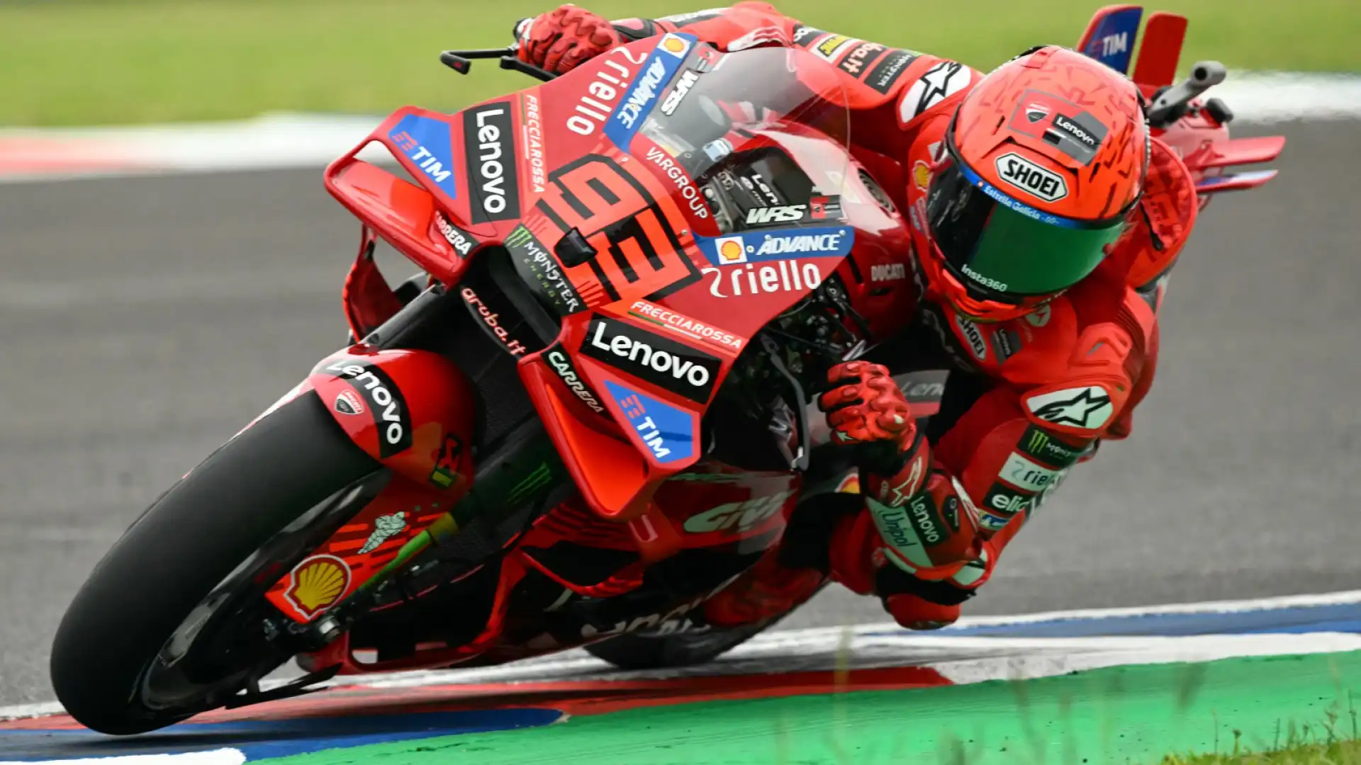 Pecco Bagnaia behind