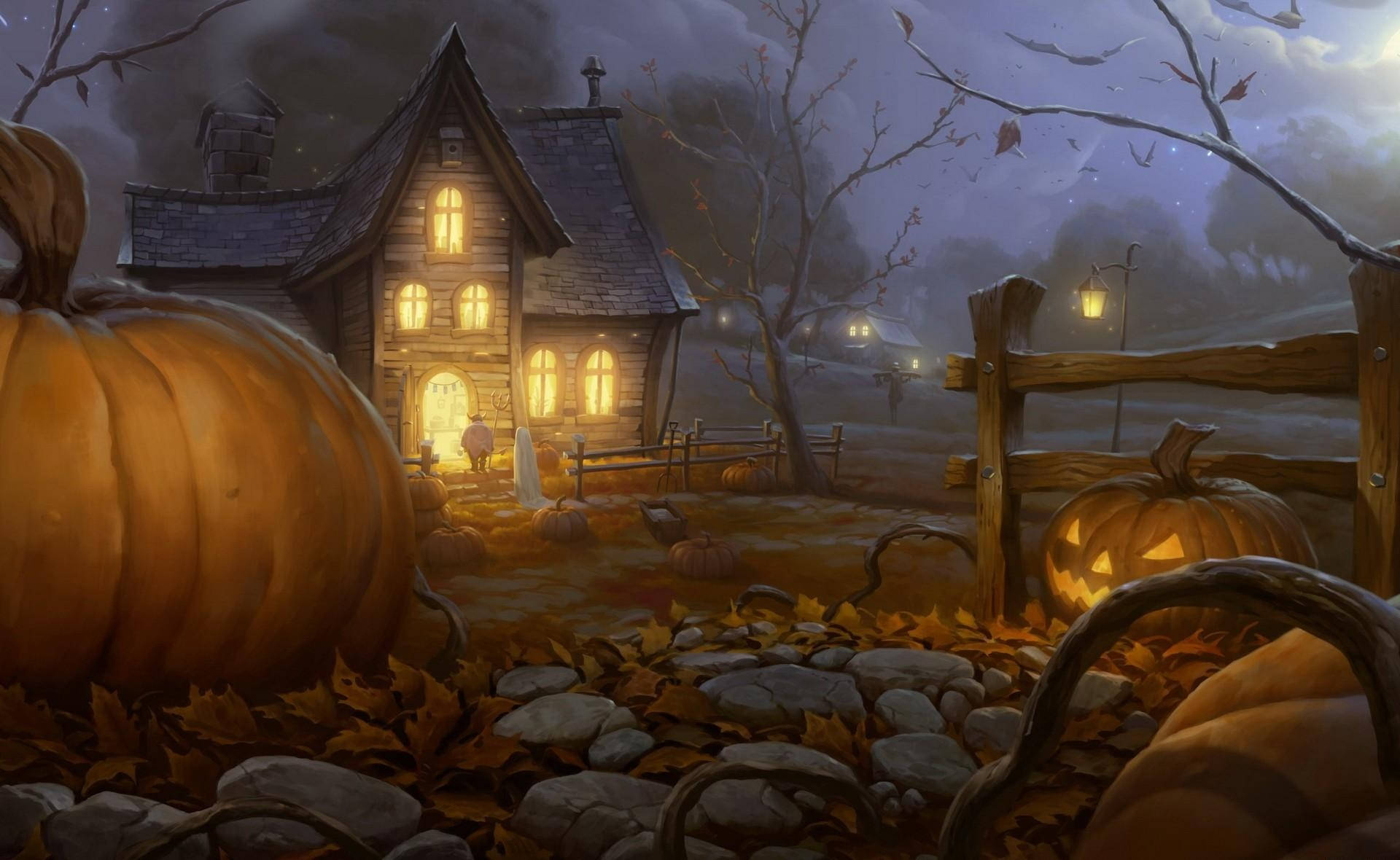 Halloween Haunted House Wallpaper