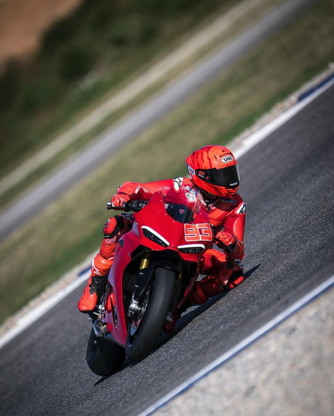 Marc Marquez on the Panigale V2 2025