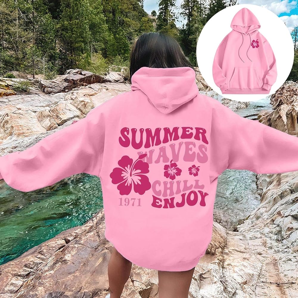 FAEXUM pink palm puff hoodie Womens