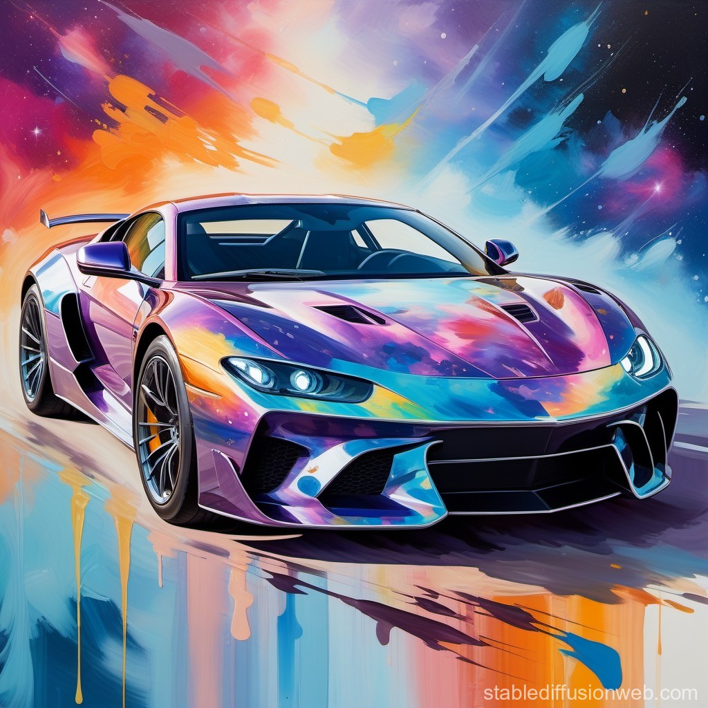 Pearlescent Galaxy Fantasy Sports Car