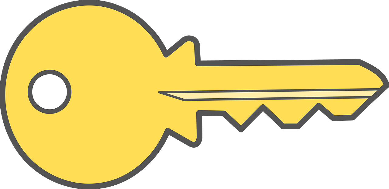 Gold Round Head Key vector