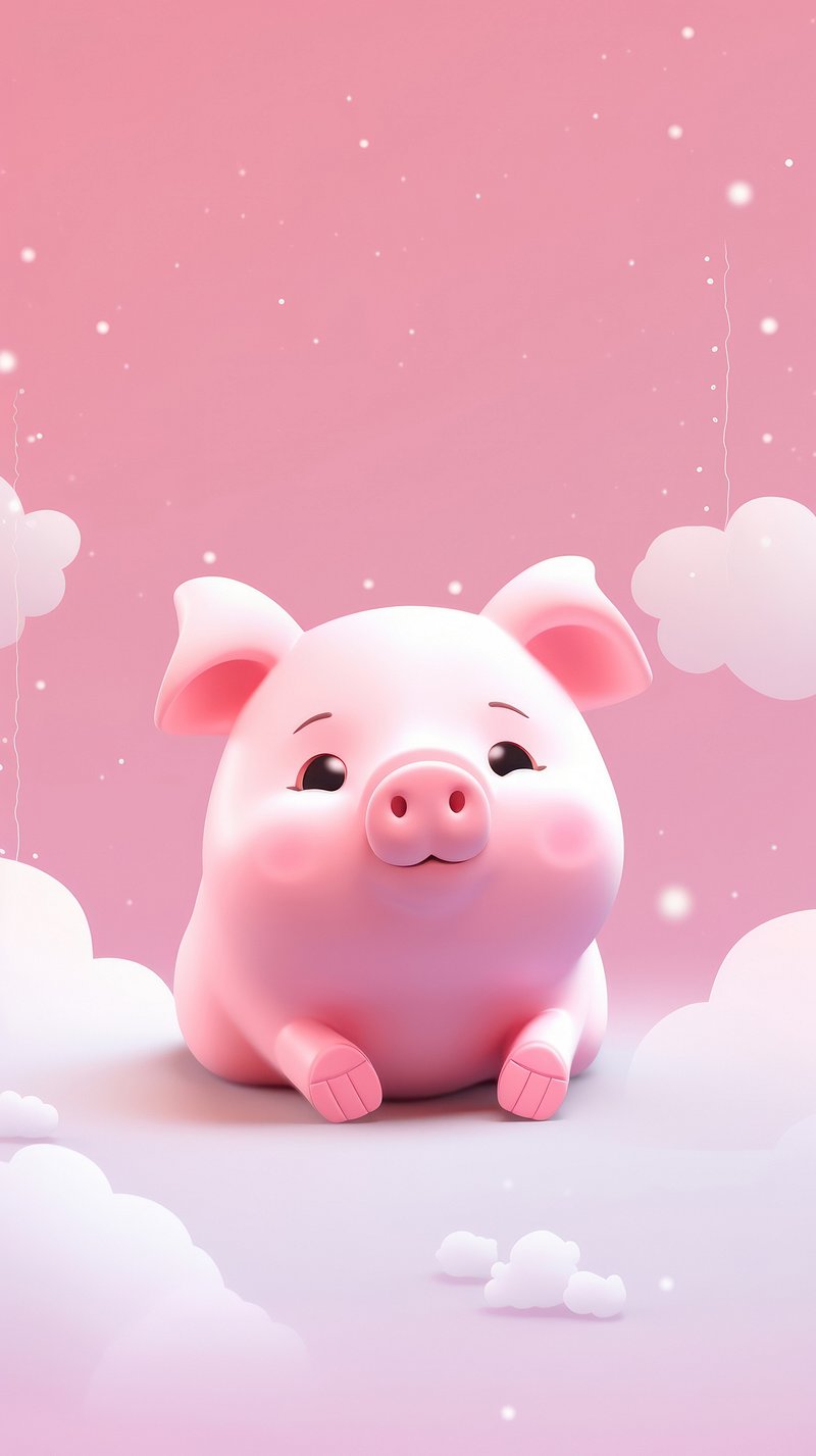 Cute Pig Wallpaper Image. Free Photo
