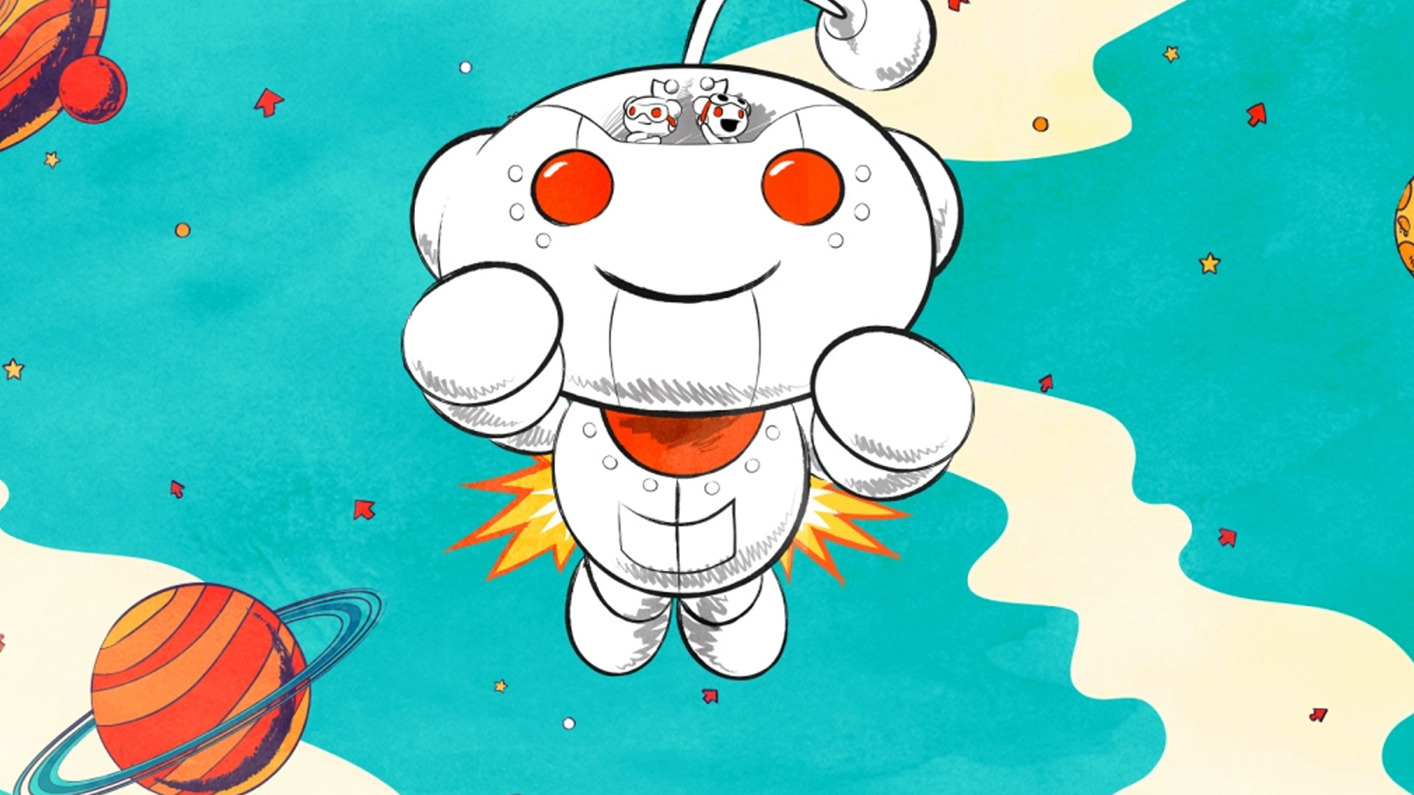Reddit Mascot Space Adventure HD Wallpaper