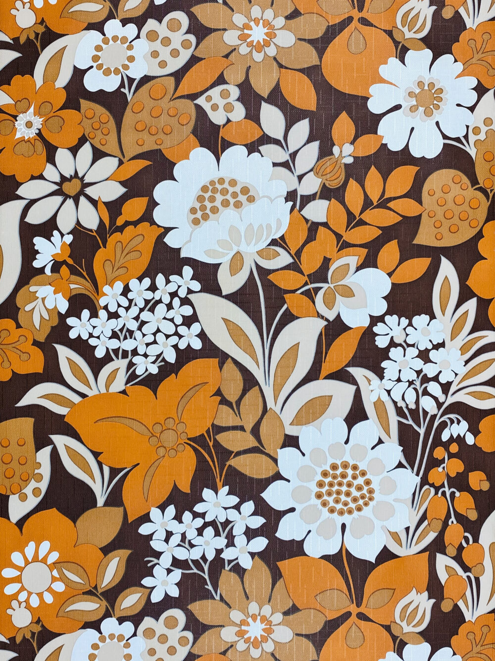 Brown and Orange Floral Wallpaper