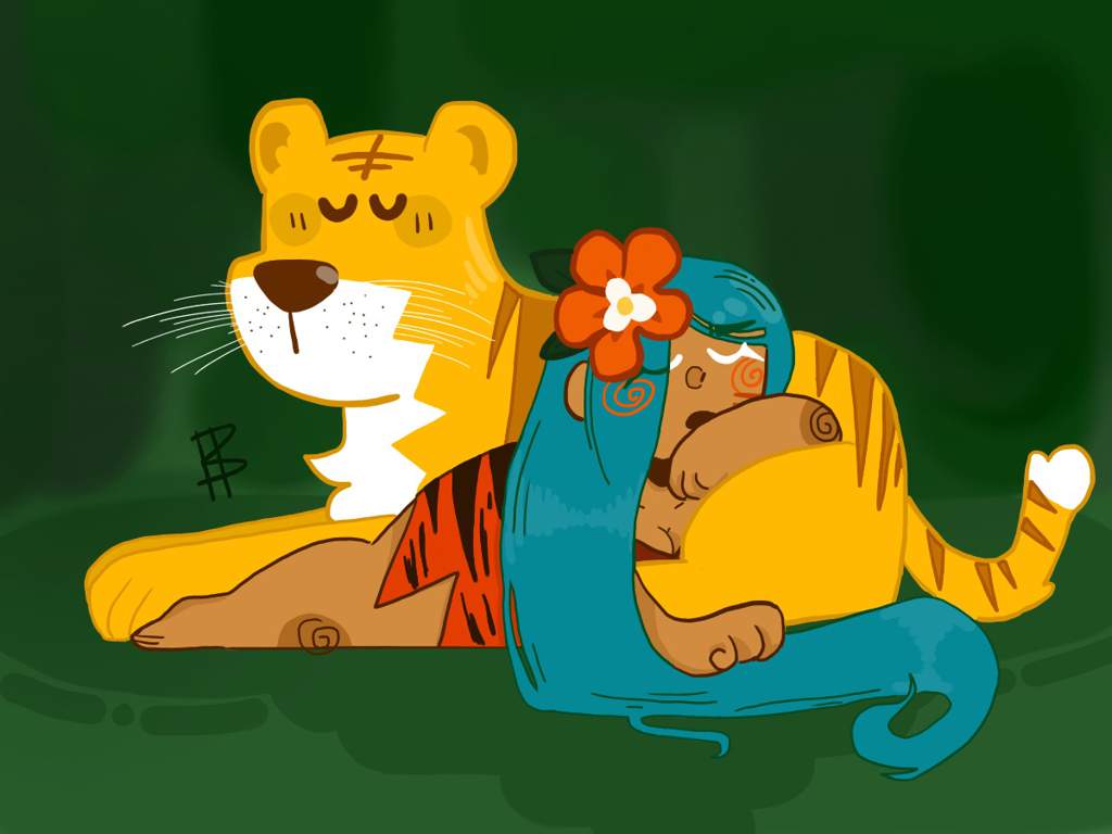 Sleepy Butter Tiger and Tiger Lily