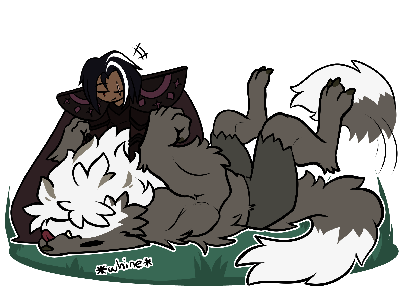 giving Werewolf Cookie chest scritches