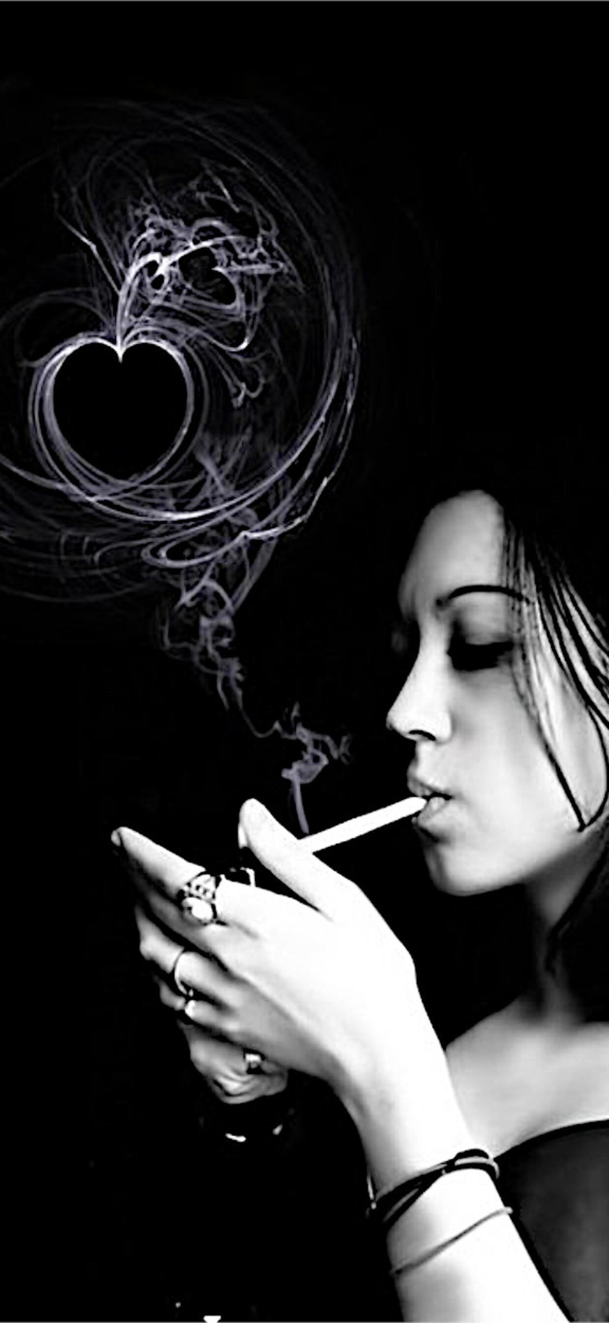 Wallpaper wallpaper girl smoke