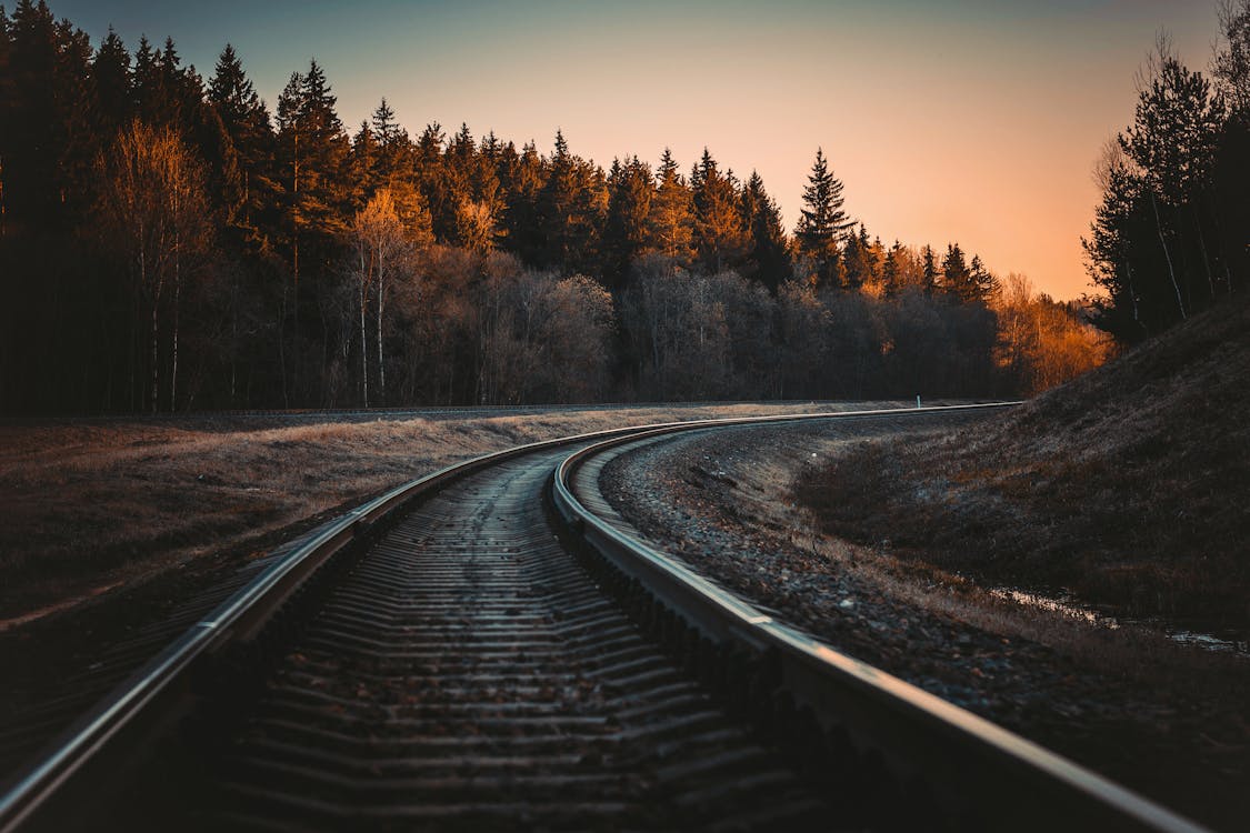 Train Rail during Golden Hour · Free
