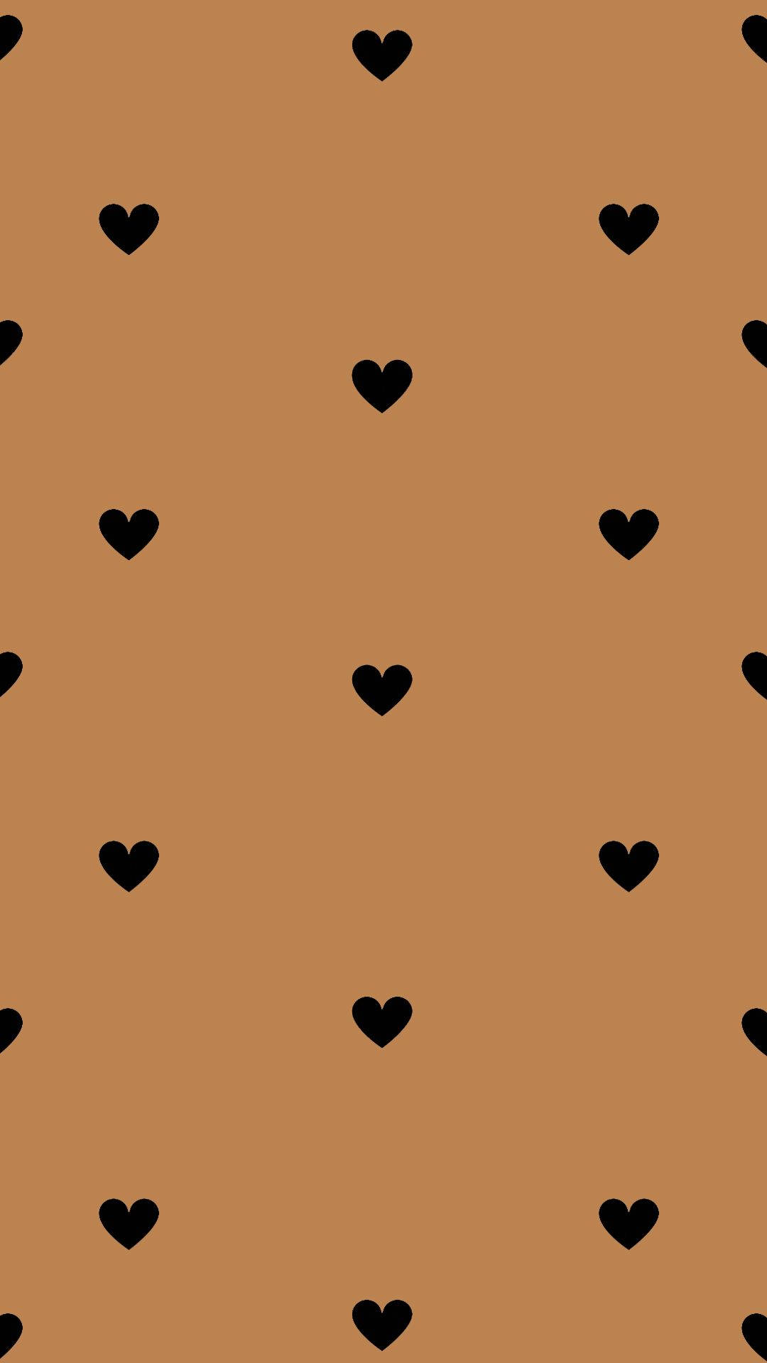 Brown Heart Pattern Wallpaper