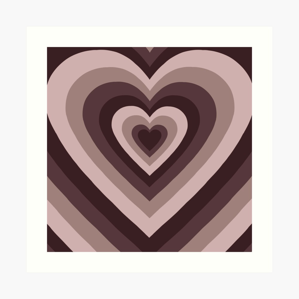 BROWN HEART PATTERN Art Board Print
