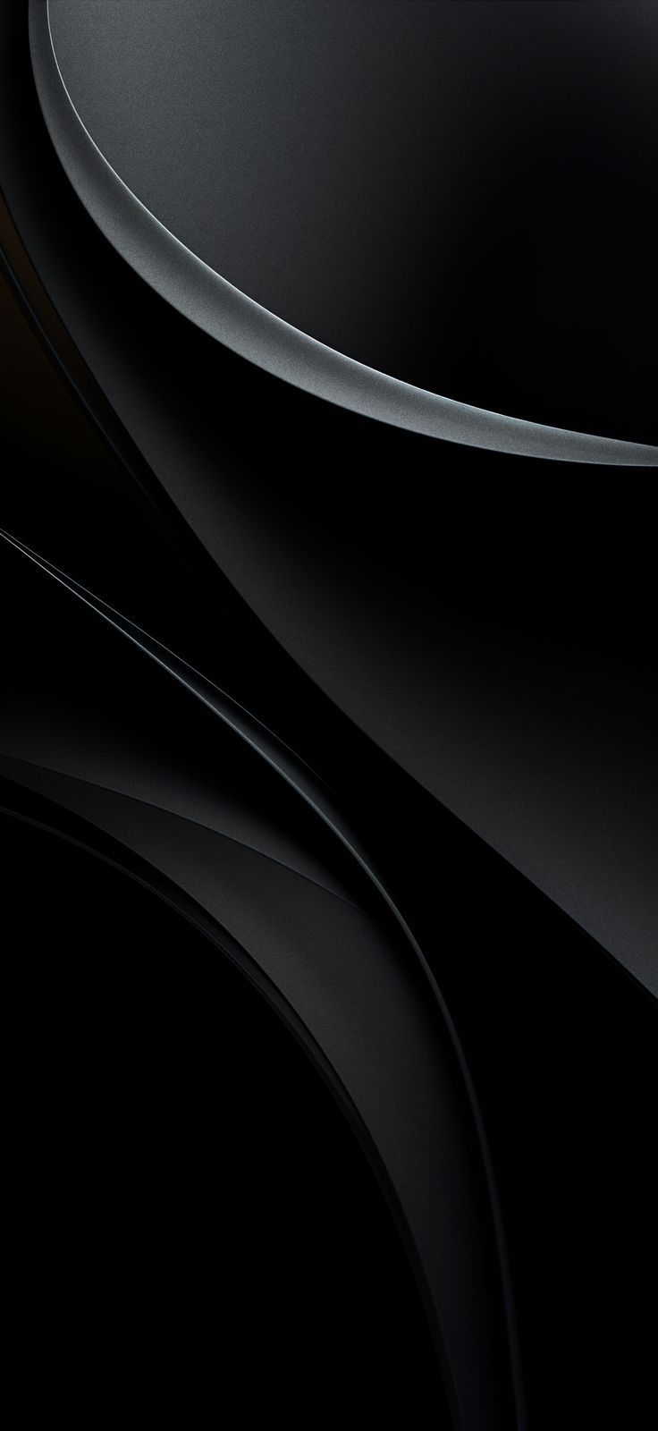 Abstract Black Wallpaper with Wavy Lines