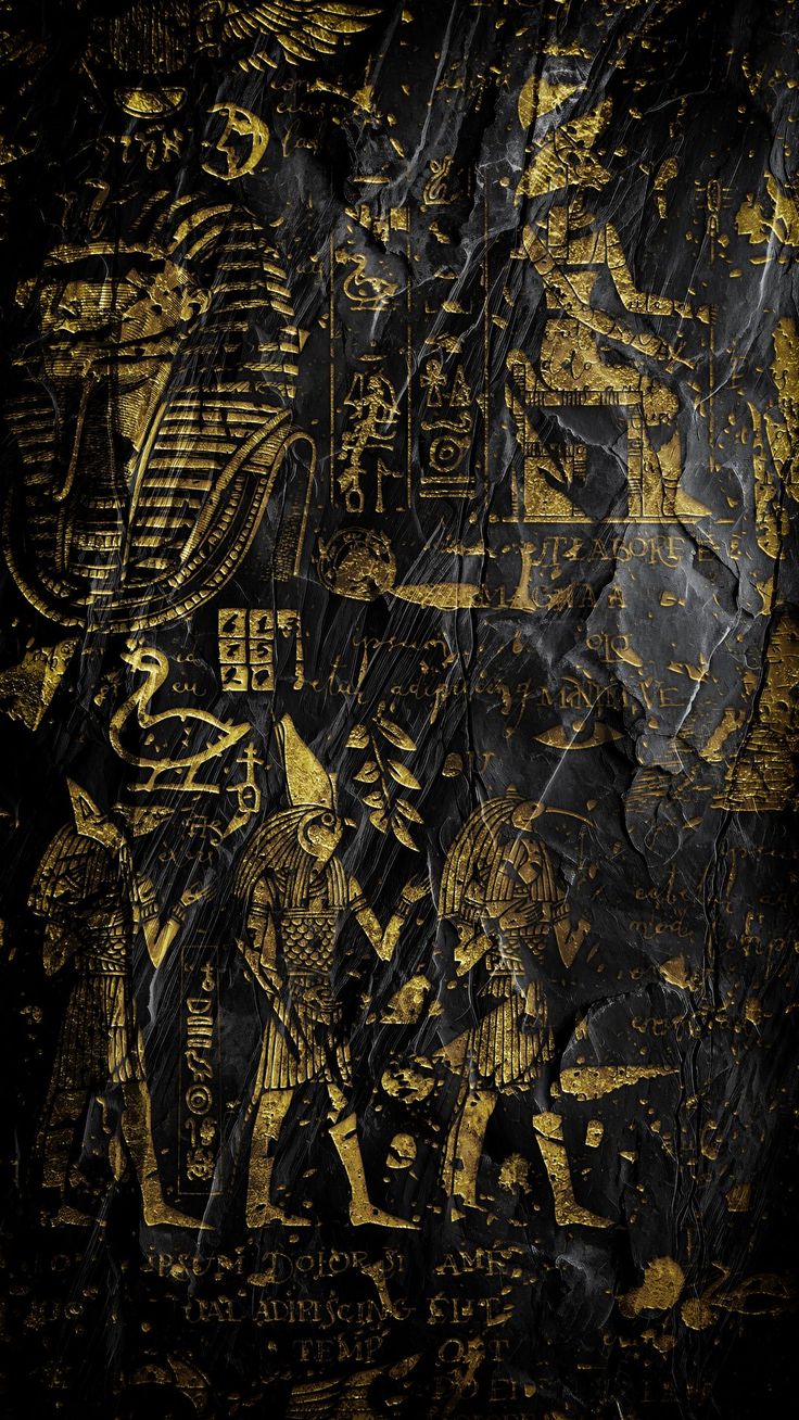 free wallpaper 4K drawings, stone, relief, text, gold, ancient egypt for mobile and desktop