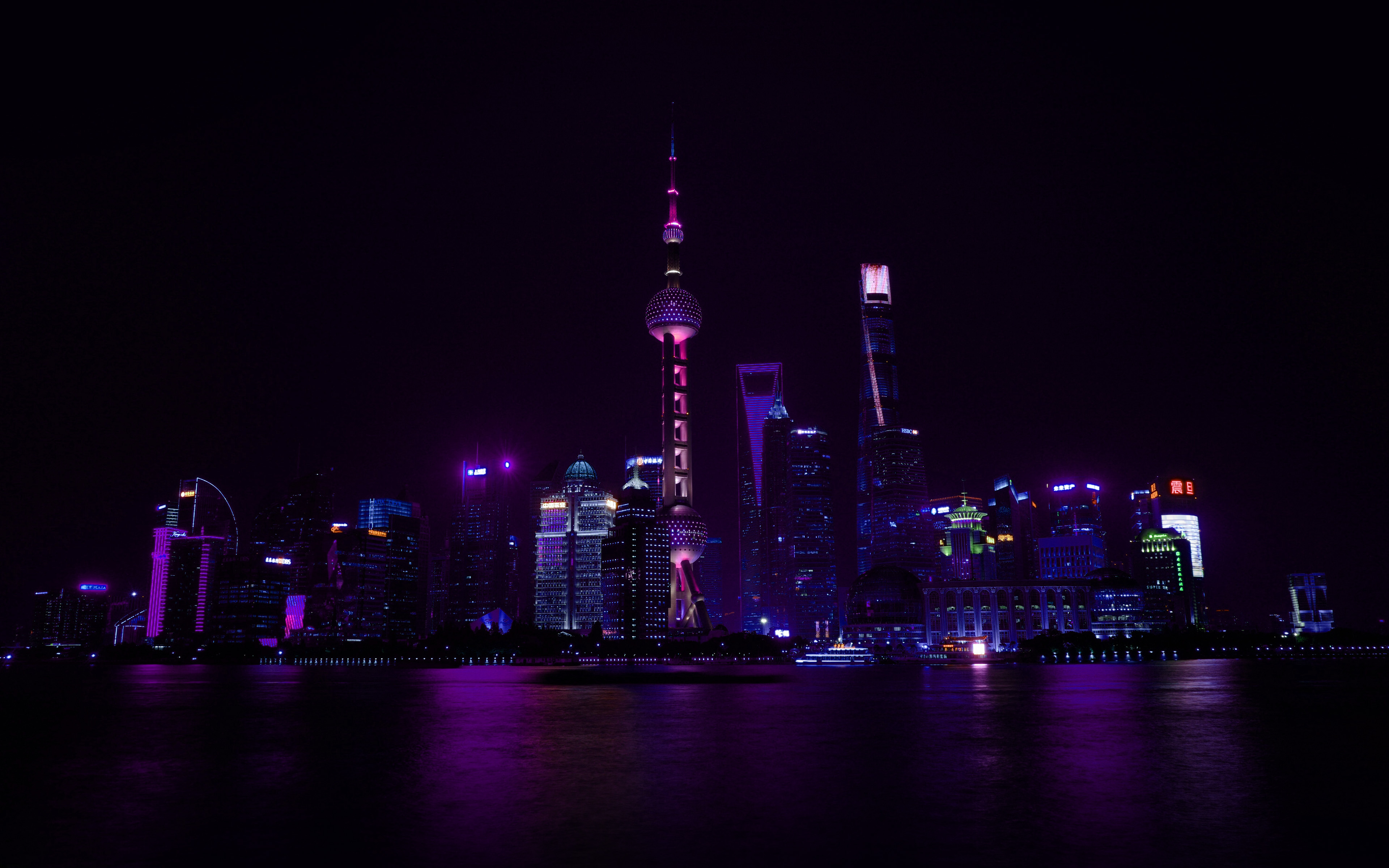 China Night City Nature Blue