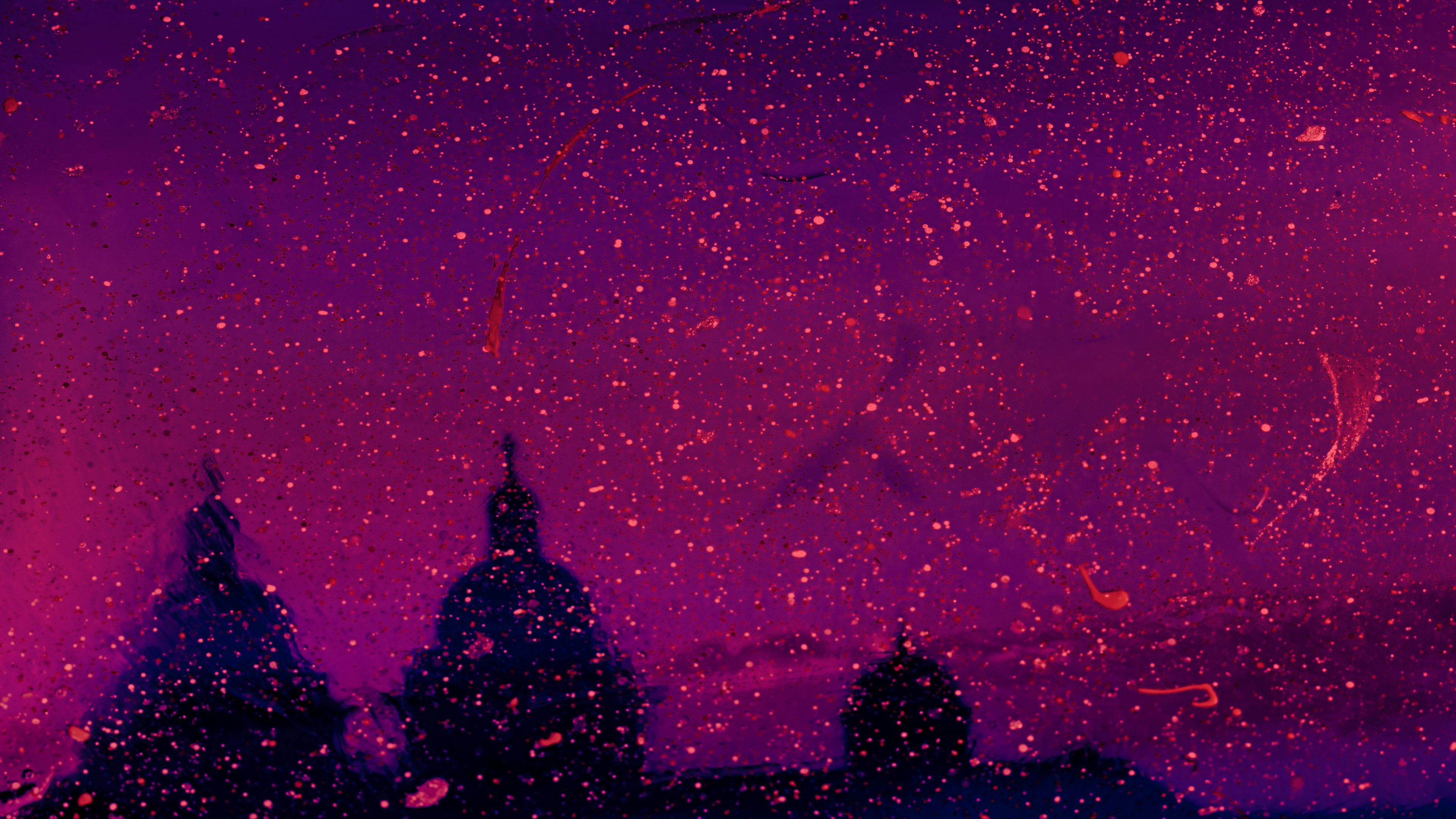 Neon Skyline Abstract 4k