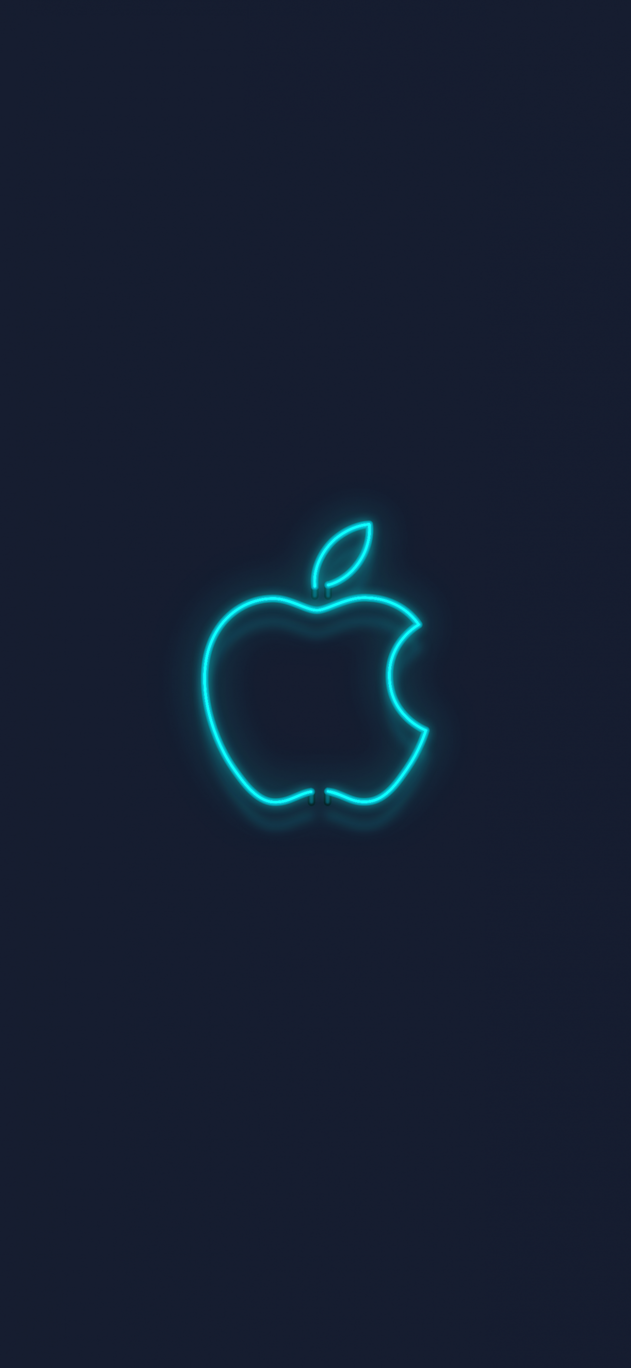 Blue Apple logo Neon sign 5K Wallpaper