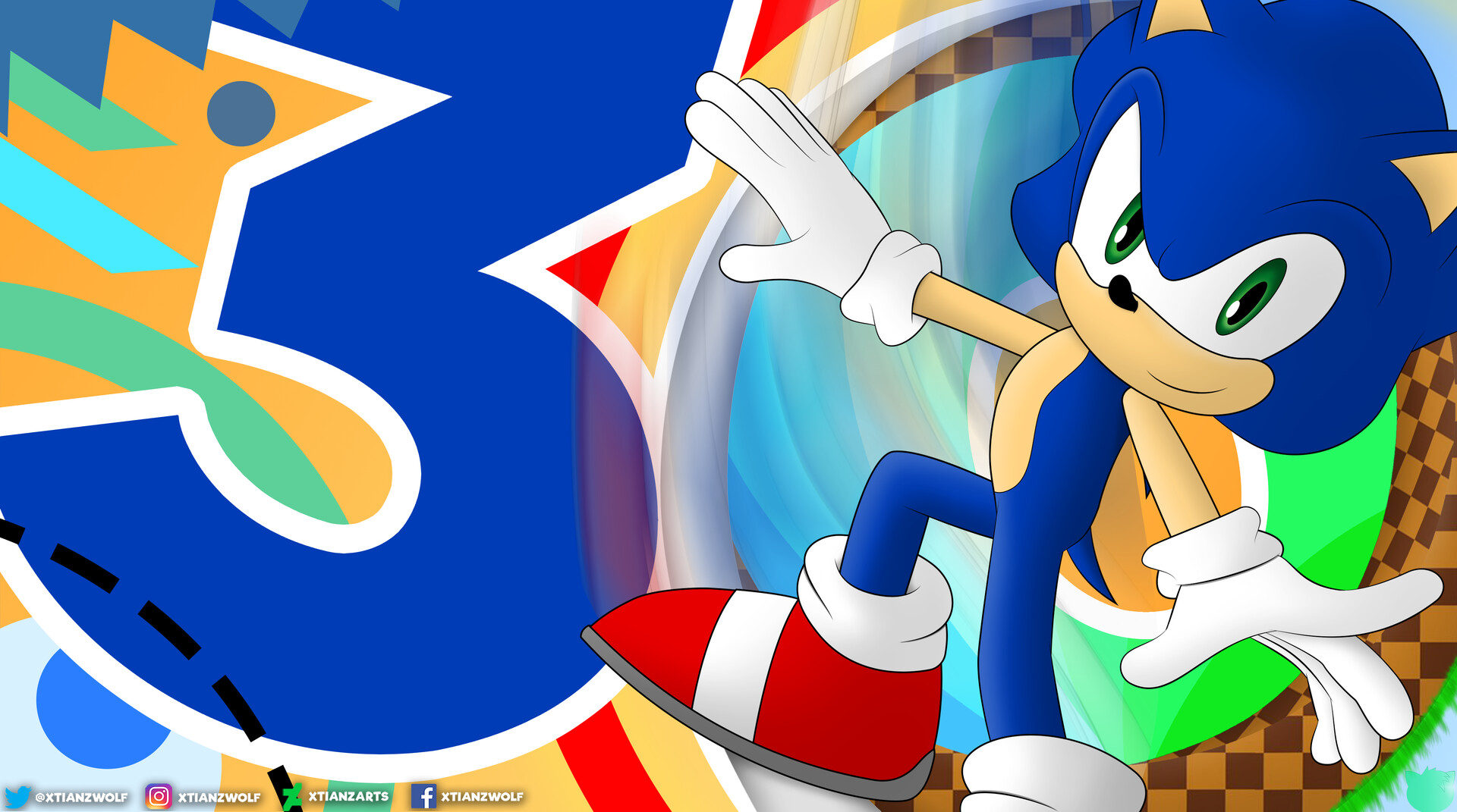 Sonic 30th Anniversary Banner Wallpaper