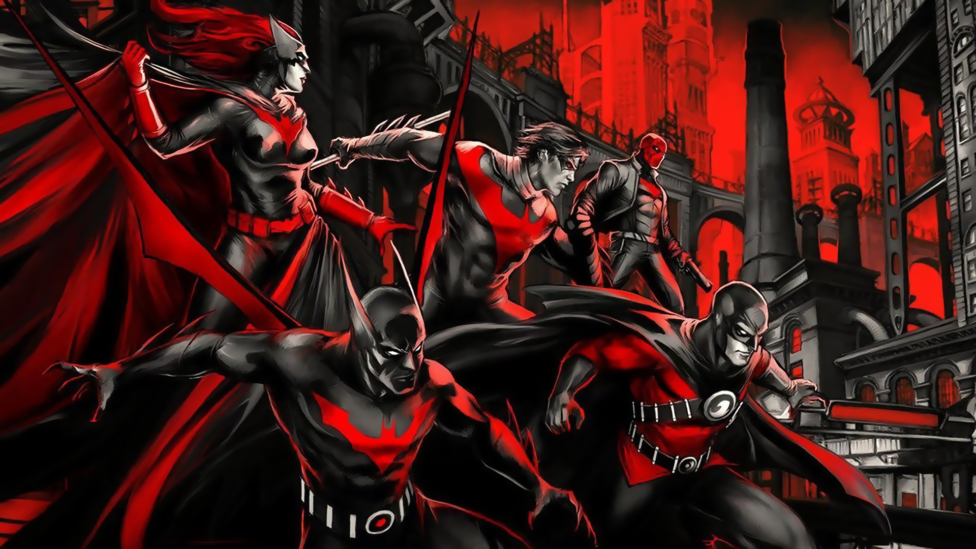 Wallpaper red, red, comics, Batwoman
