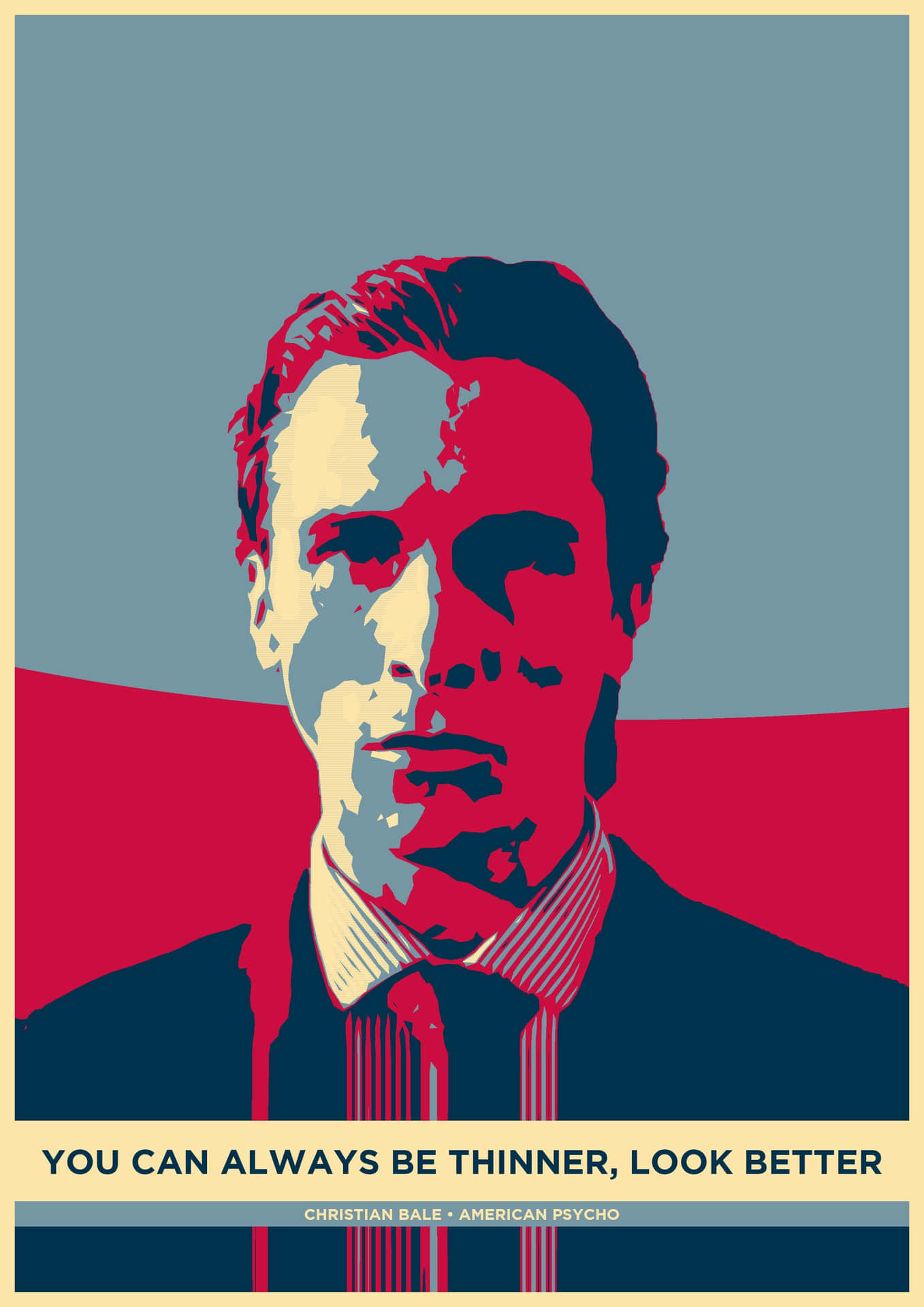 American Psycho Red Blue Art HD