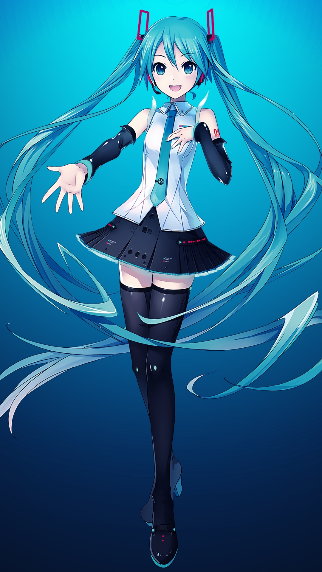 Hatsune Miku Wallpaper 4K, Deep blue