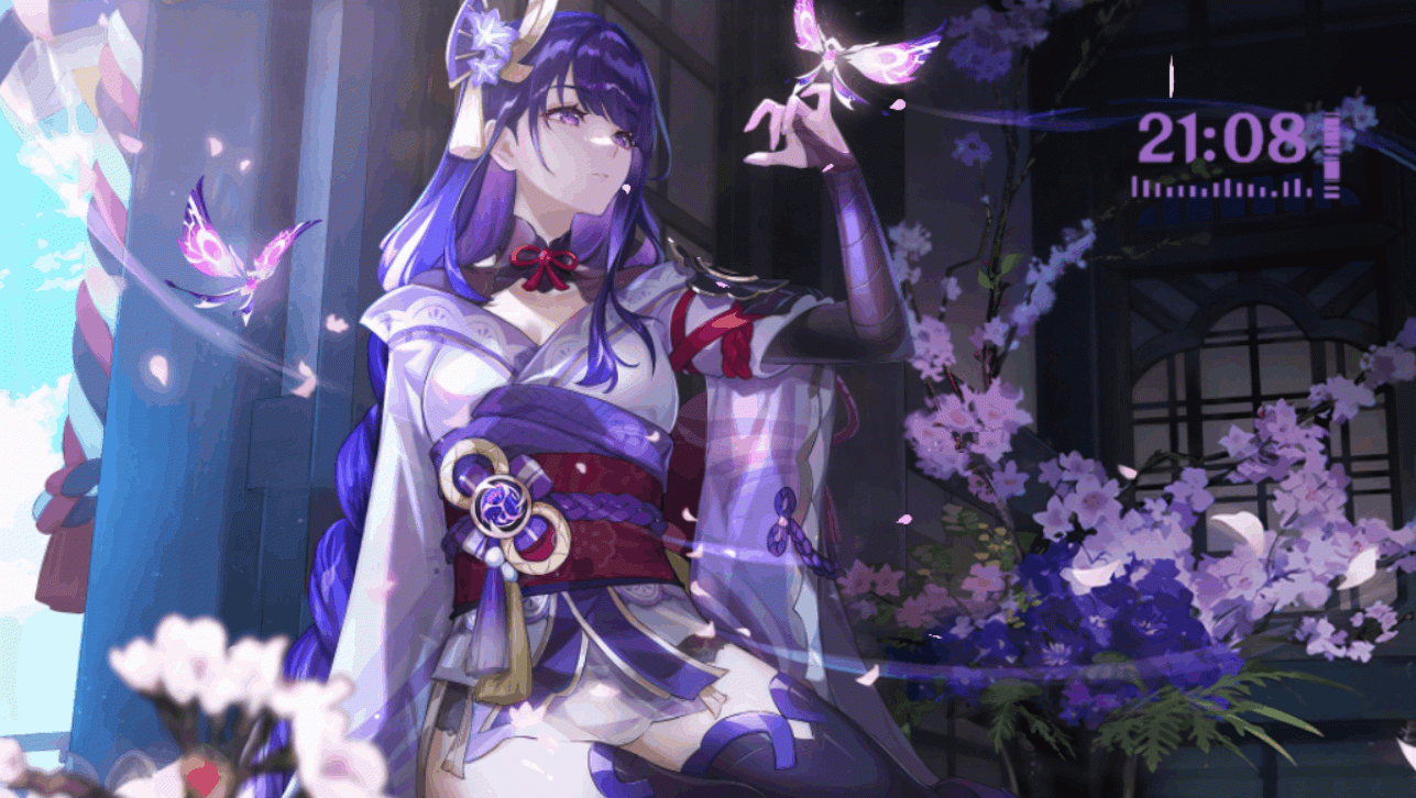 Live wallpaper Raiden Shogun [4K] download on VSThemes.org