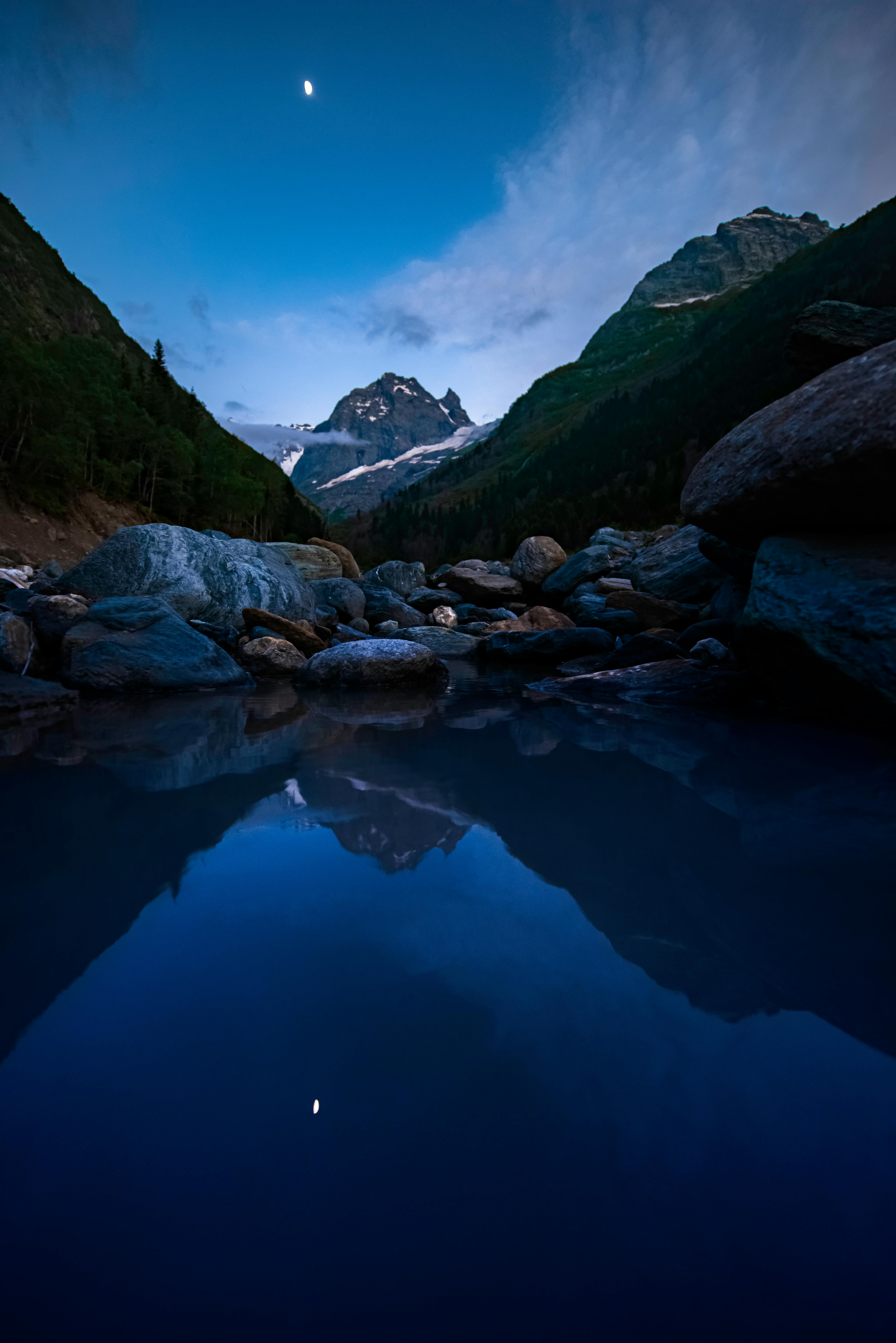 View of a Lake at Night · Free