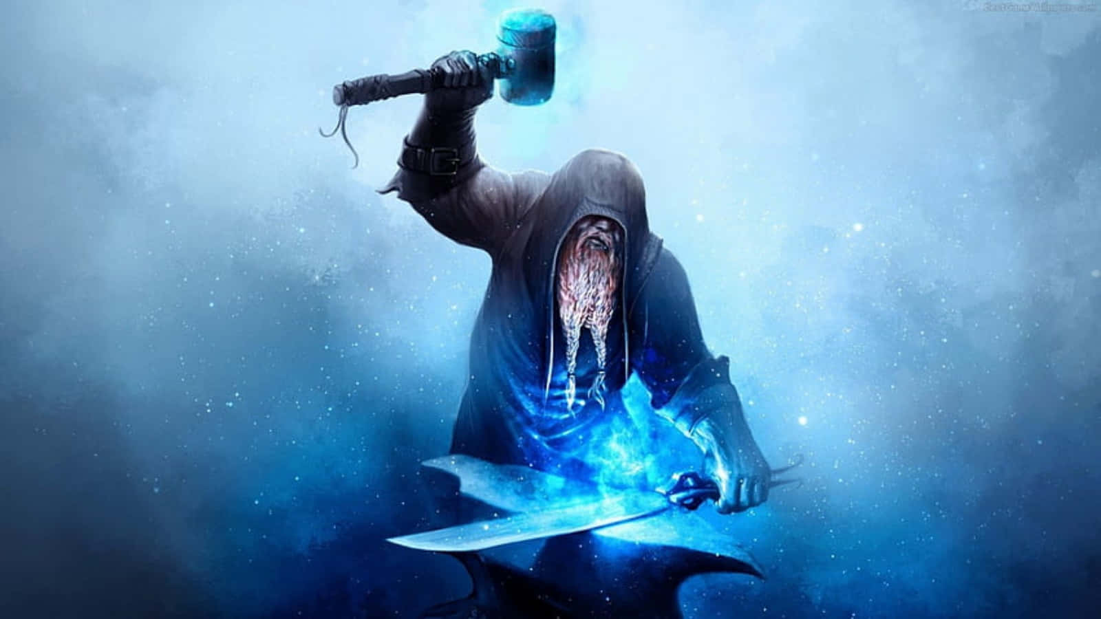 Master blacksmith at work Wallpaper