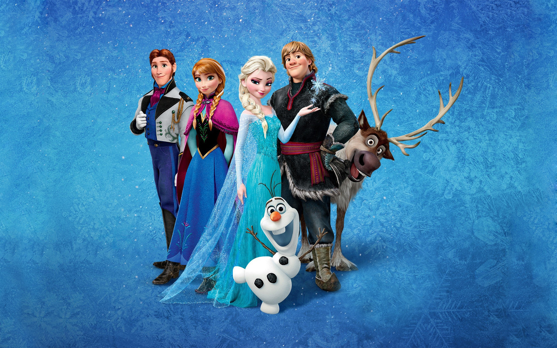 Frozen Movie HD Wallpaper: Elsa, Anna, Kristoff, Olaf & Sven