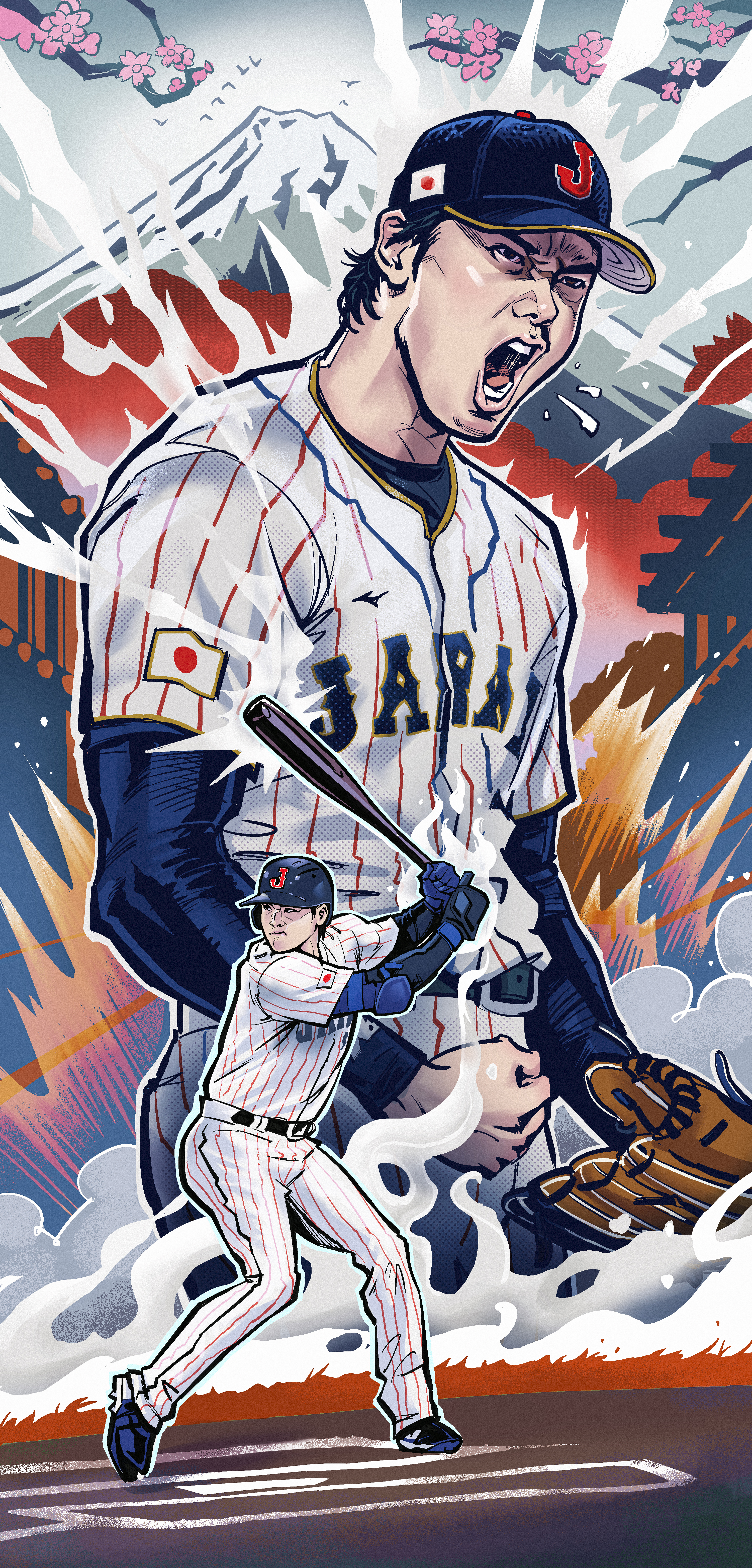 Osaka made posters of Shohei Ohtani