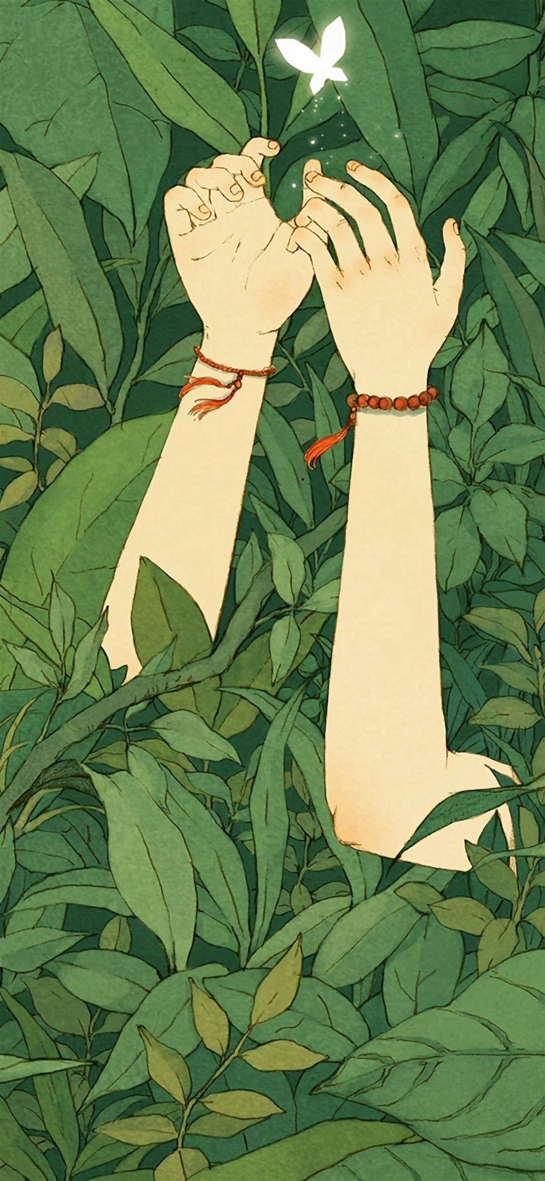 Green Wood Forest Love Butterfly