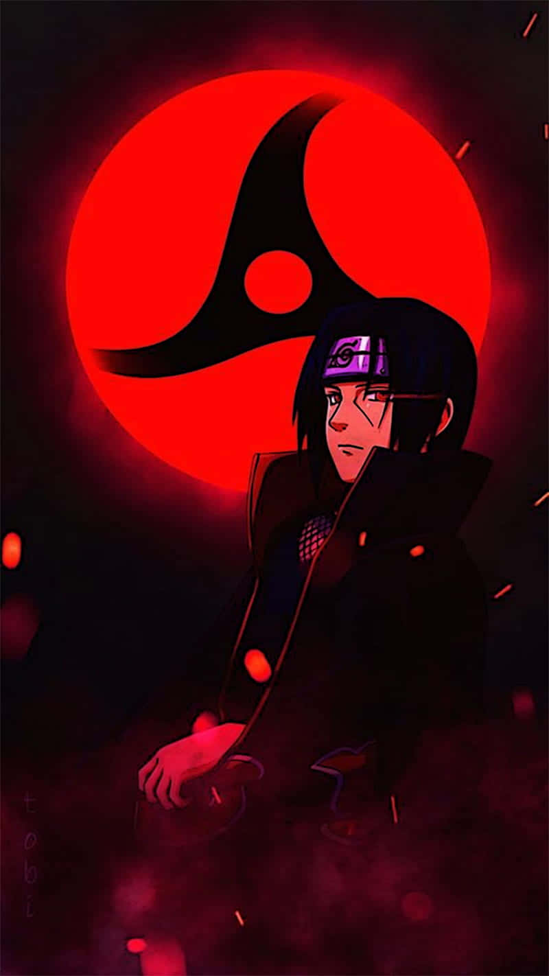 Download Itachi Mangekyou Sharingan Glowing Red Phone Wallpaper