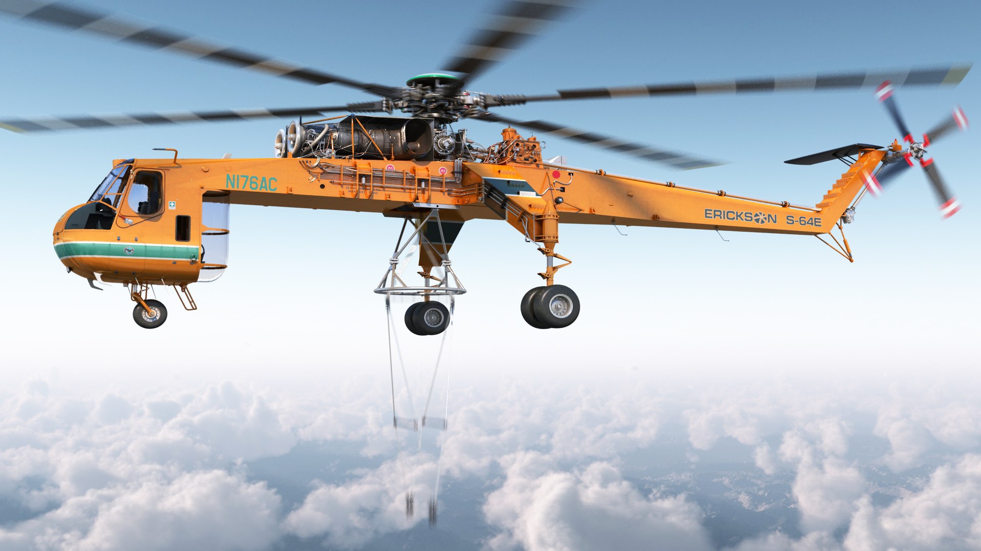 3D Sikorsky S 64 Skycrane Heavy Lift