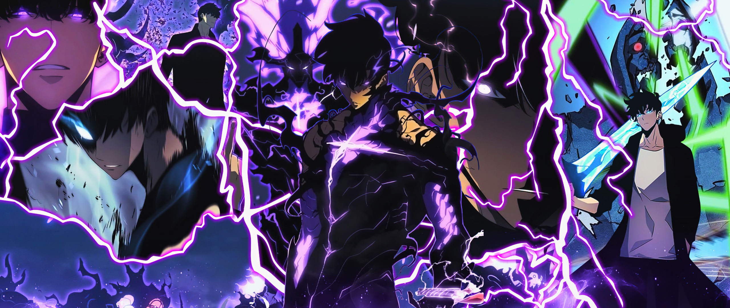 Sung Jinwoo Wallpaper 4K, Neon art