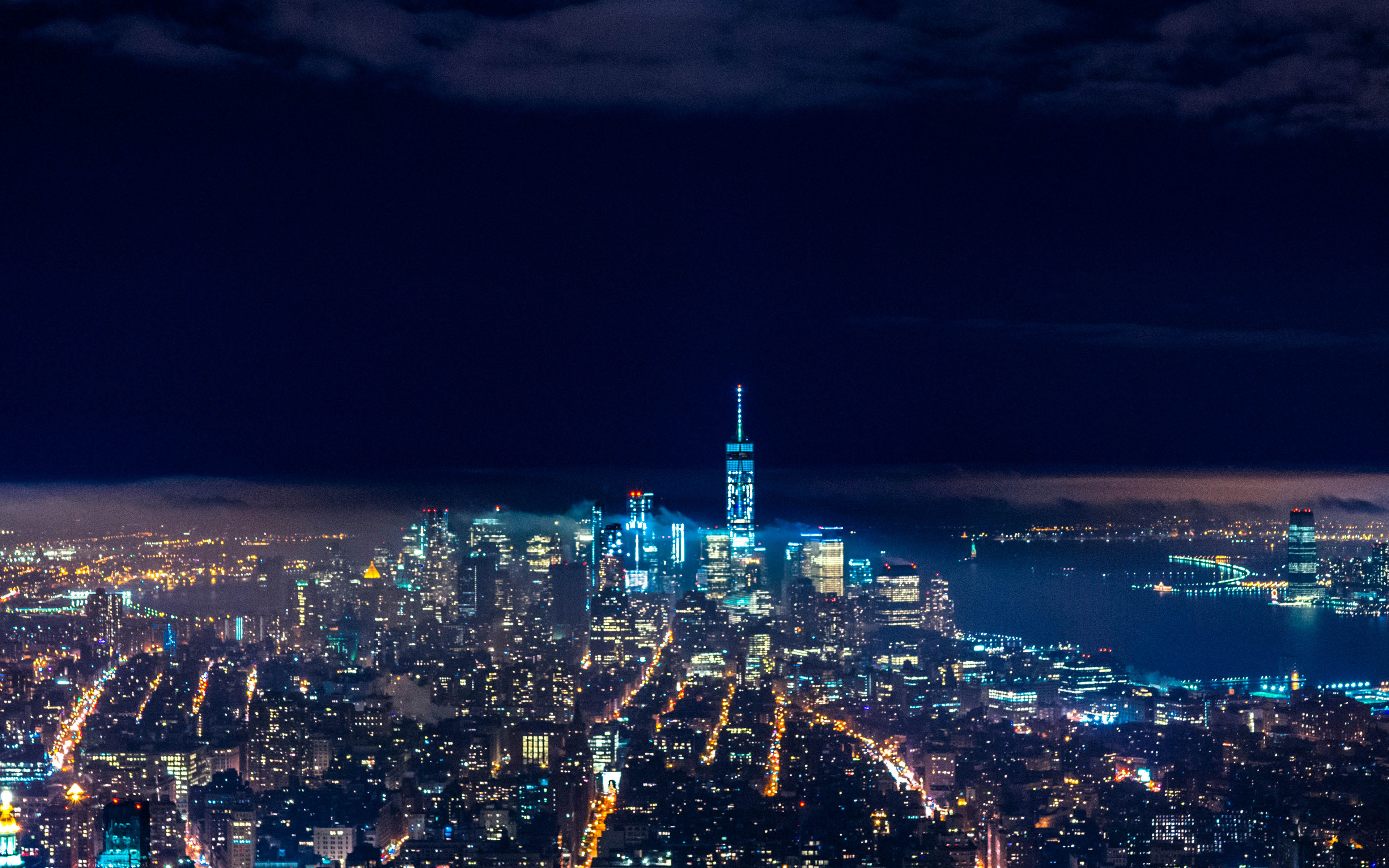 City Night Skyline Dark Nature