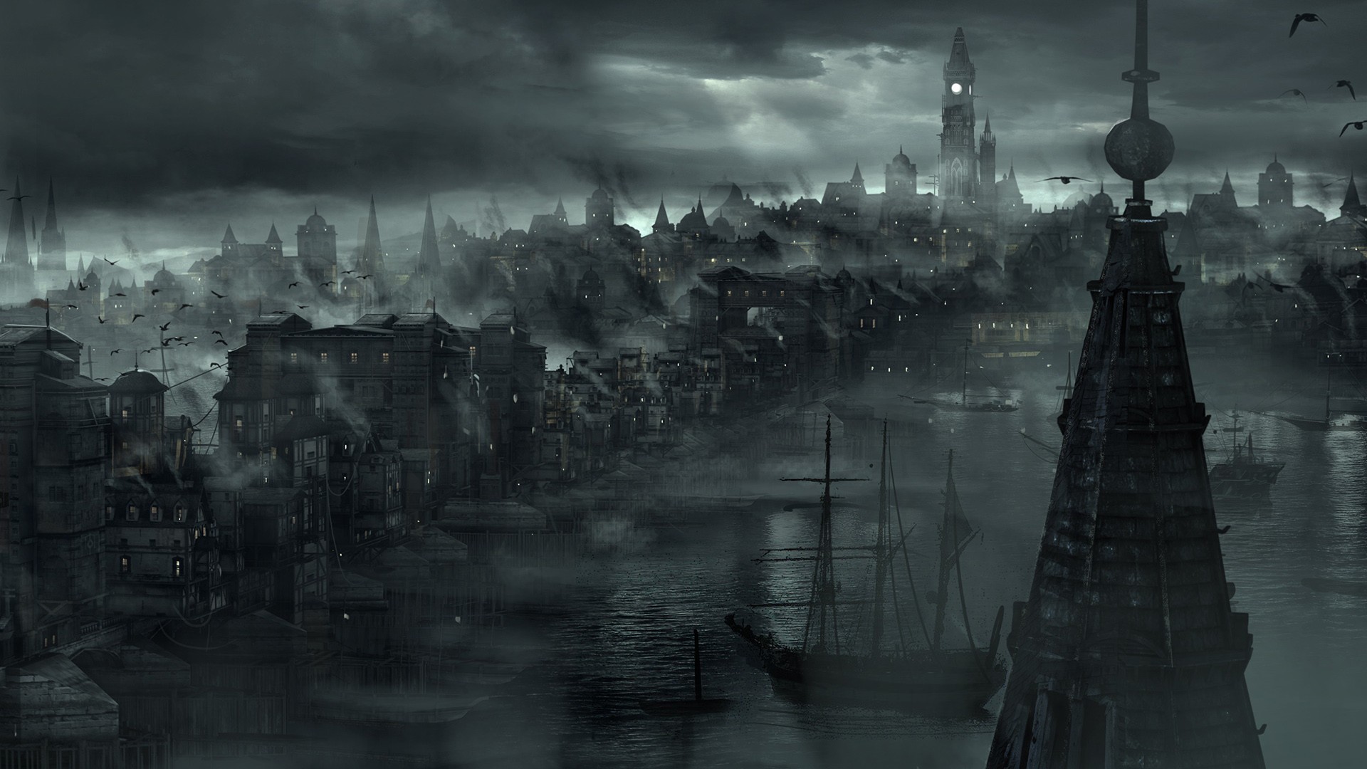 A dark City 1920 × 1080